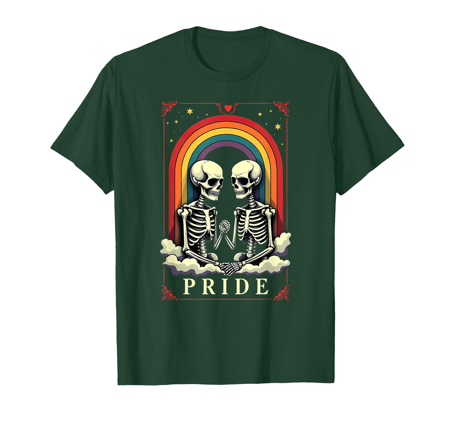 Tarot Card Pride LGBT Gay Lesbian Rainbow Skeleton Halloween T-Shirt