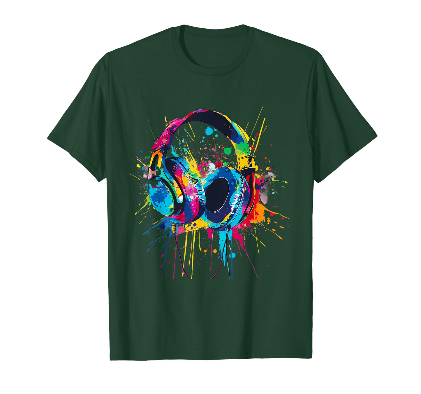 Headphones Music DJ Music Headphones Splash EDM Music Lover T-Shirt