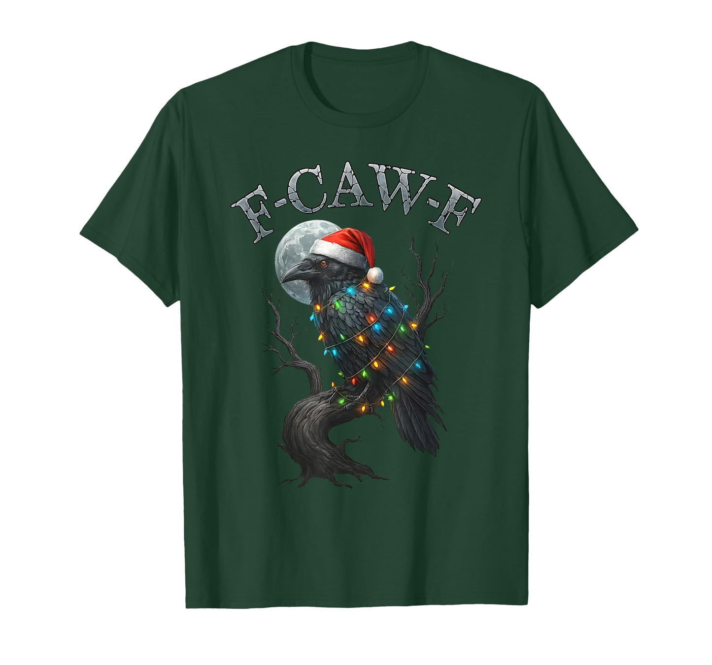 Black Crow F-Caw-F Funny Black Bird Christmas T-Shirt
