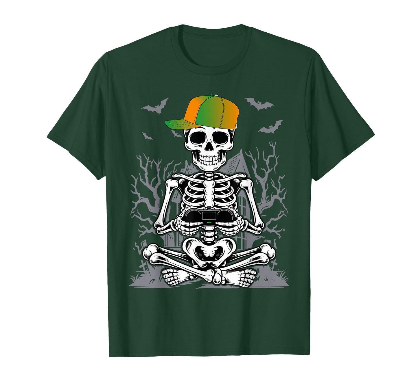 Halloween Gaming Skeleton Costume Gamer Boys Kids Men Youth T-Shirt