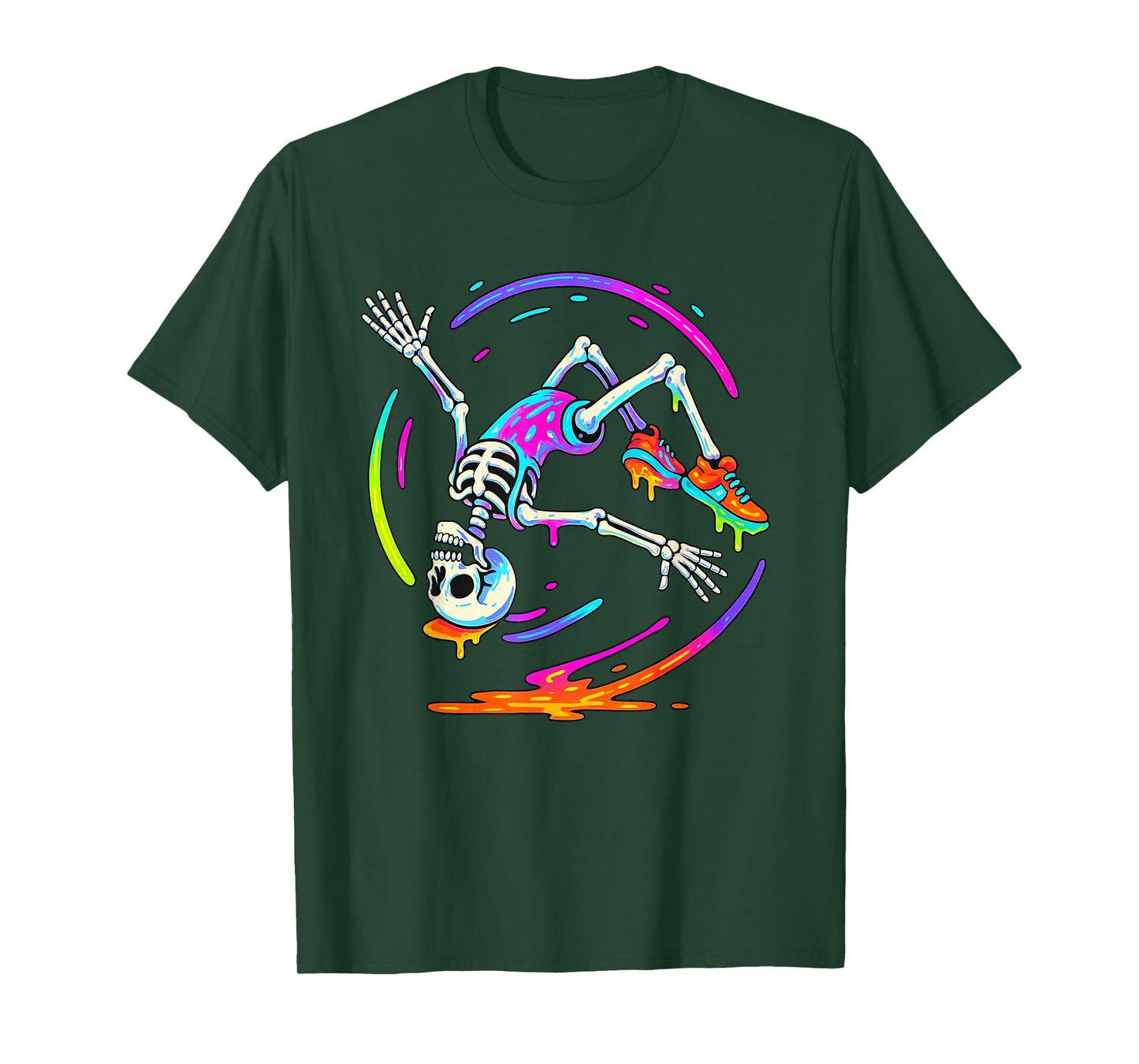 Skeleton Gymnast Drip Gymnastics Backflip Ice Cream Drip T-Shirt