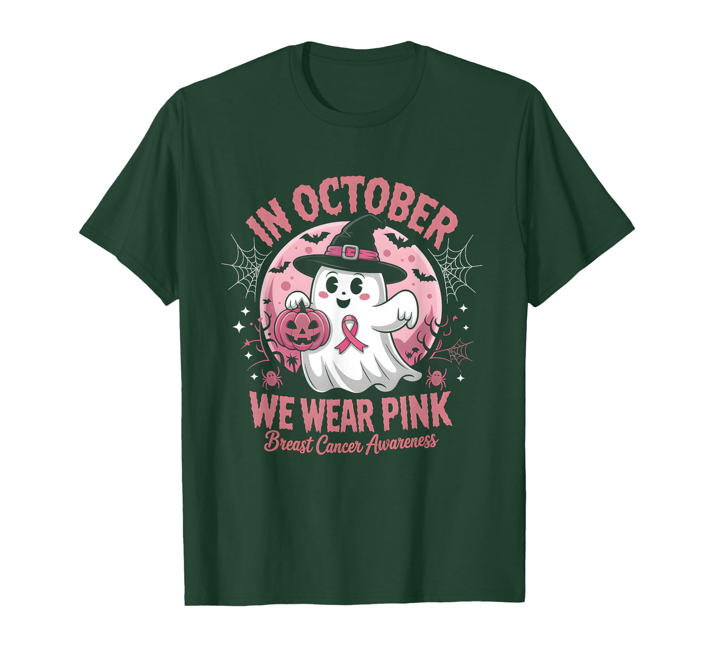 Breast Cancer Shirts Women Halloween October Wear Pink T-Shirt