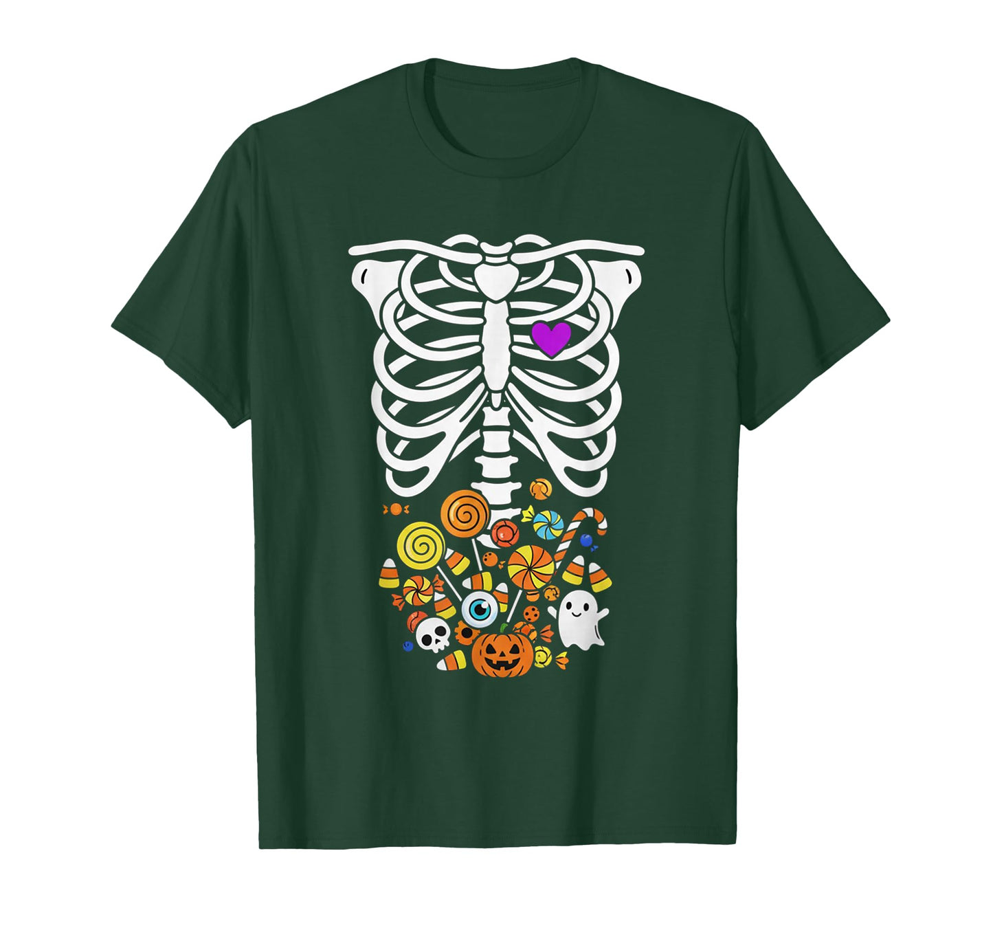 Halloween Skeleton Ribcage Candy Shirt Spooky Fun Tee T-Shirt