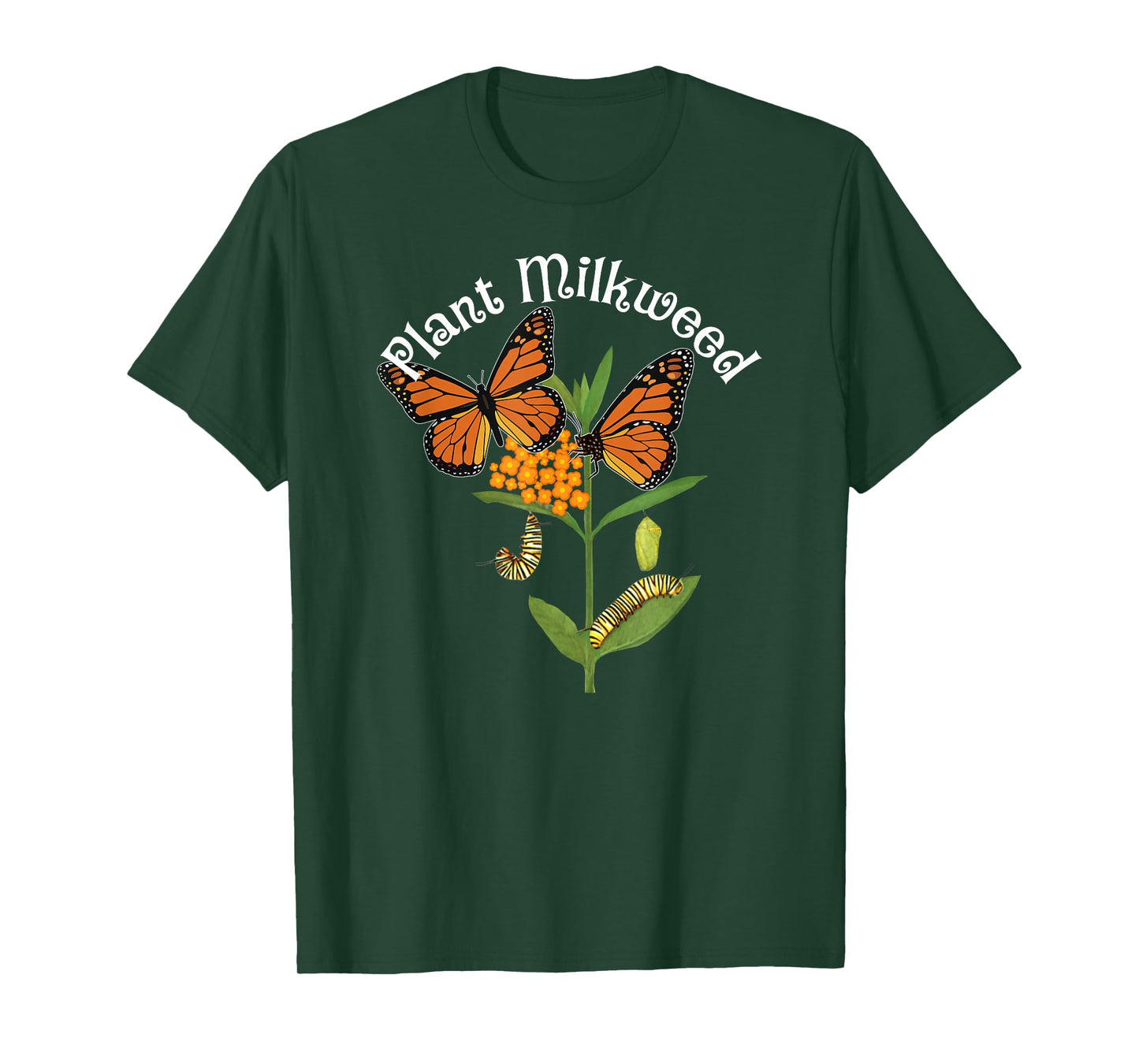 Plant Milkweed T-Shirt Monarch Butterfly Tee Caterpillar Tee T-Shirt