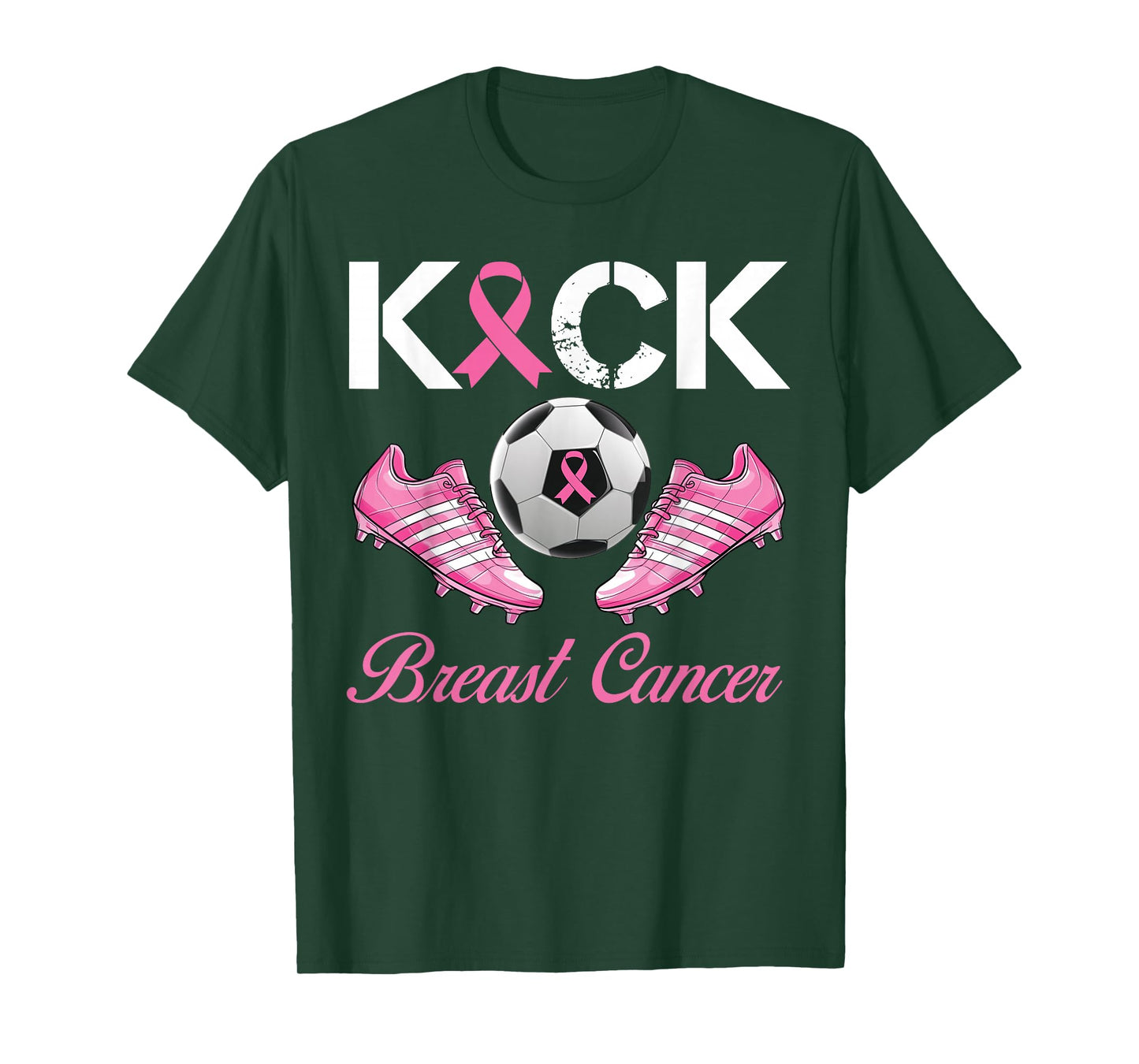 Kick Breast Cancer Soccer Breast Cancer Awareness Pink T-Shirt