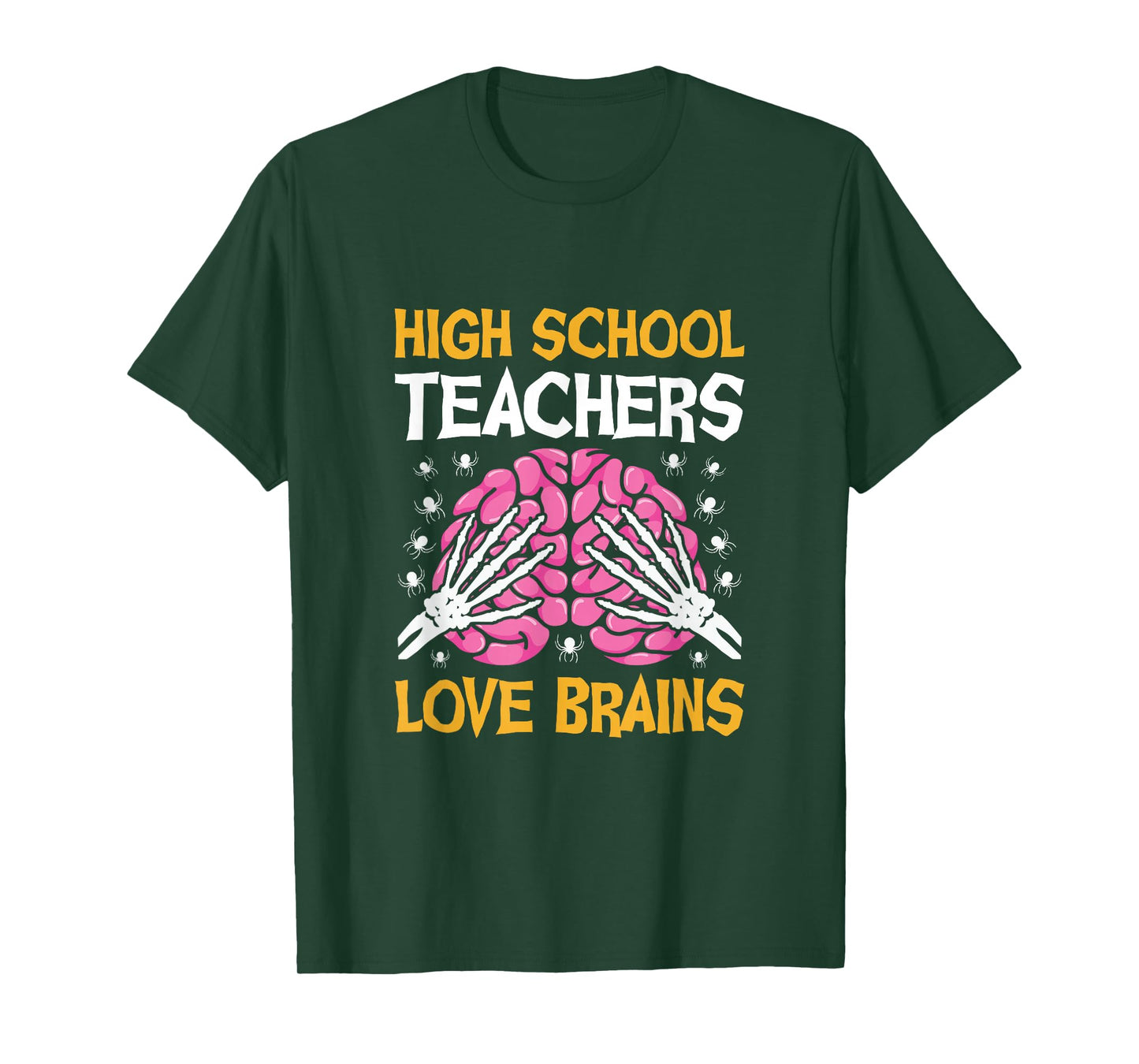 High School Teacher Love Brains Funny Halloween School T-Shirt