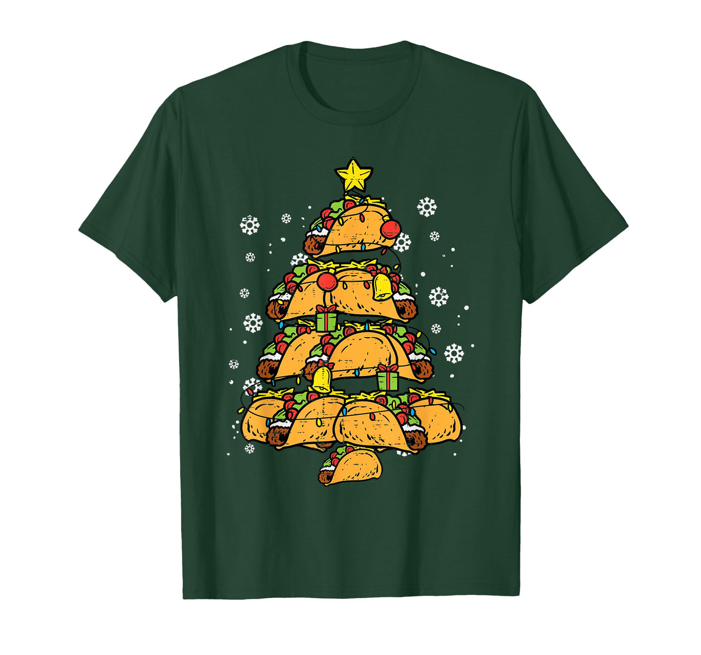 Taco Christmas Tree Xmas Mexican Food Men Women Kids T-Shirt