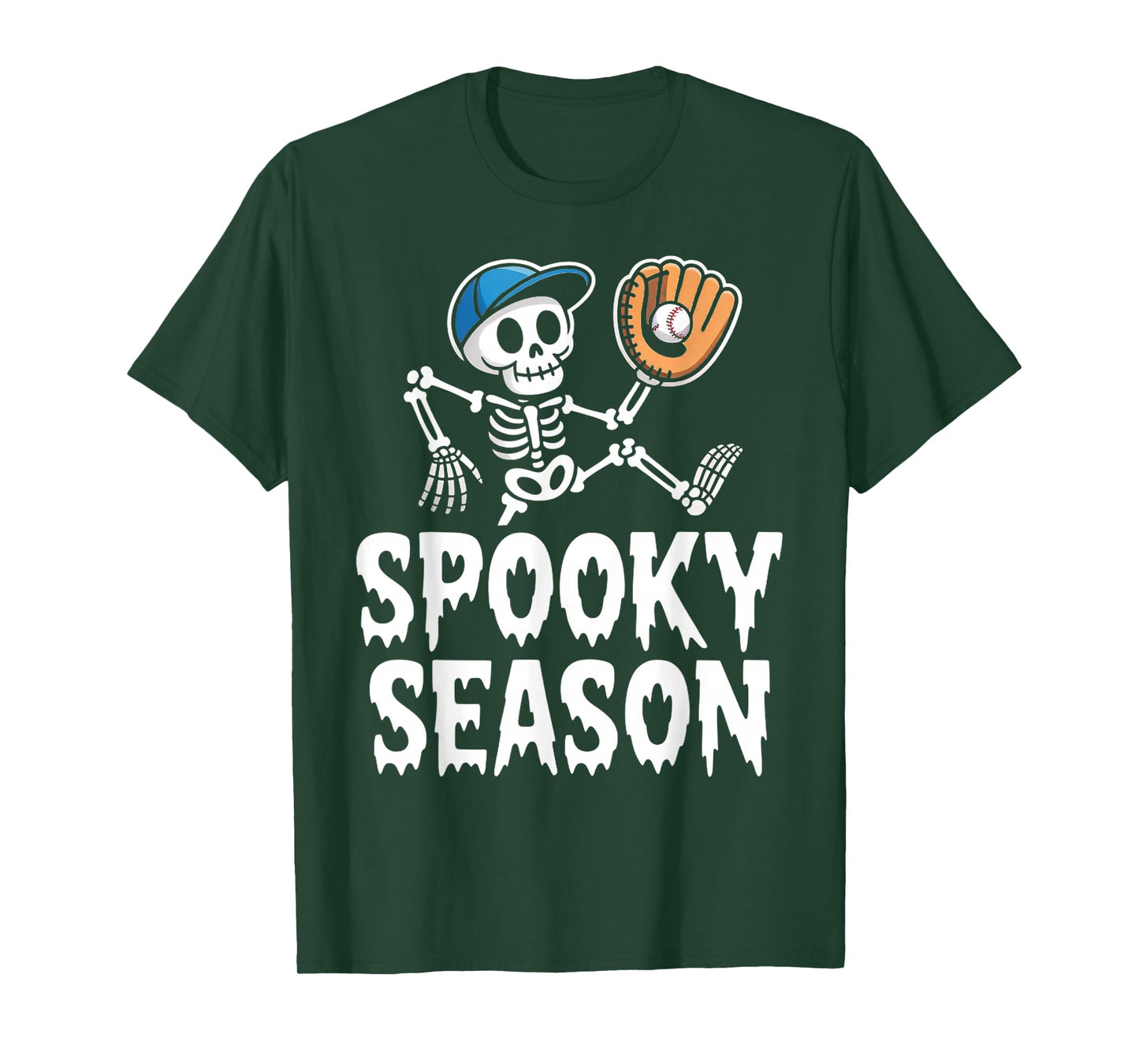 Spooky Season Skeleton Play Softball Halloween Costume T-Shirt