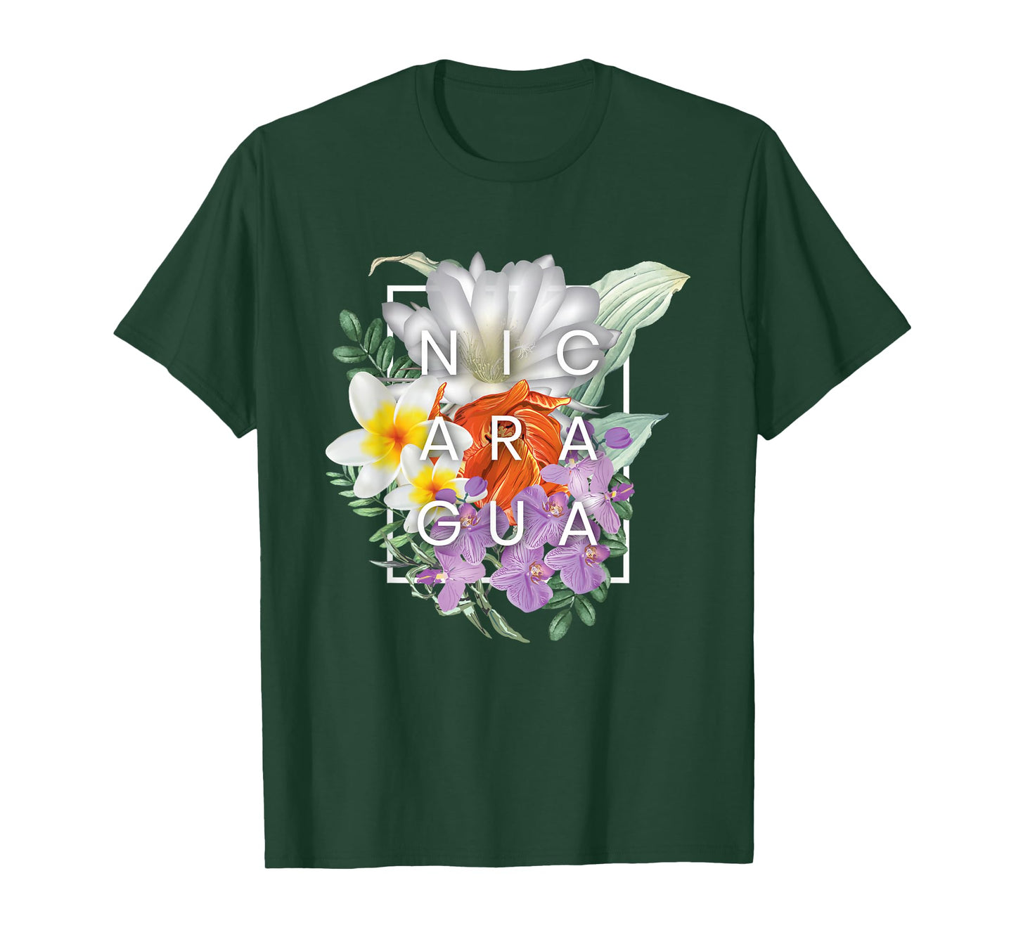 Flowers of Word Art Nicaragua - Nicaraguan Pride T-Shirt