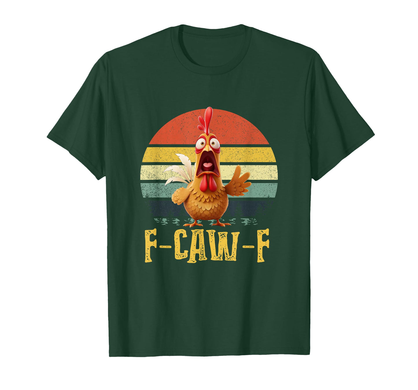 Funny Chicken F-CAW-F Rooster Humor Farm Animal Meme T-Shirt