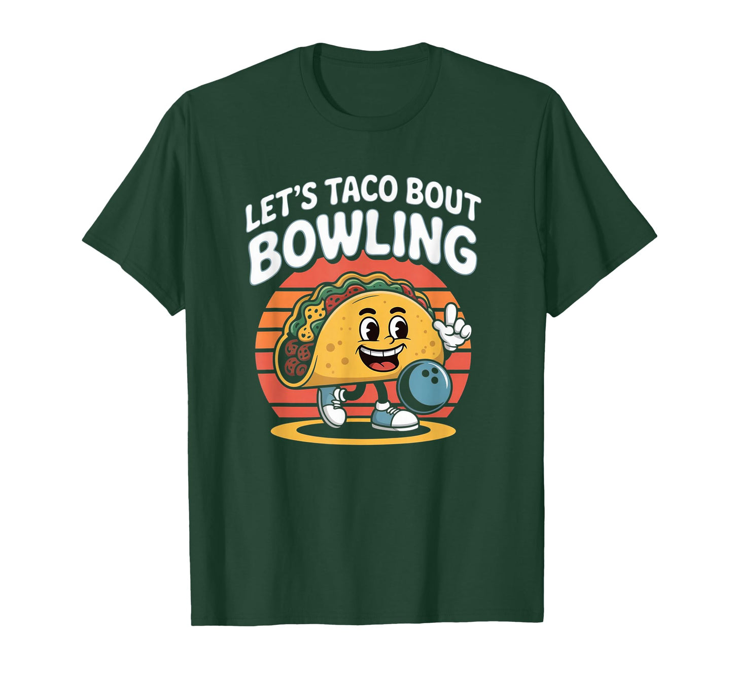 Taco Bowling League Humor Ten Pin Fun Design T-Shirt