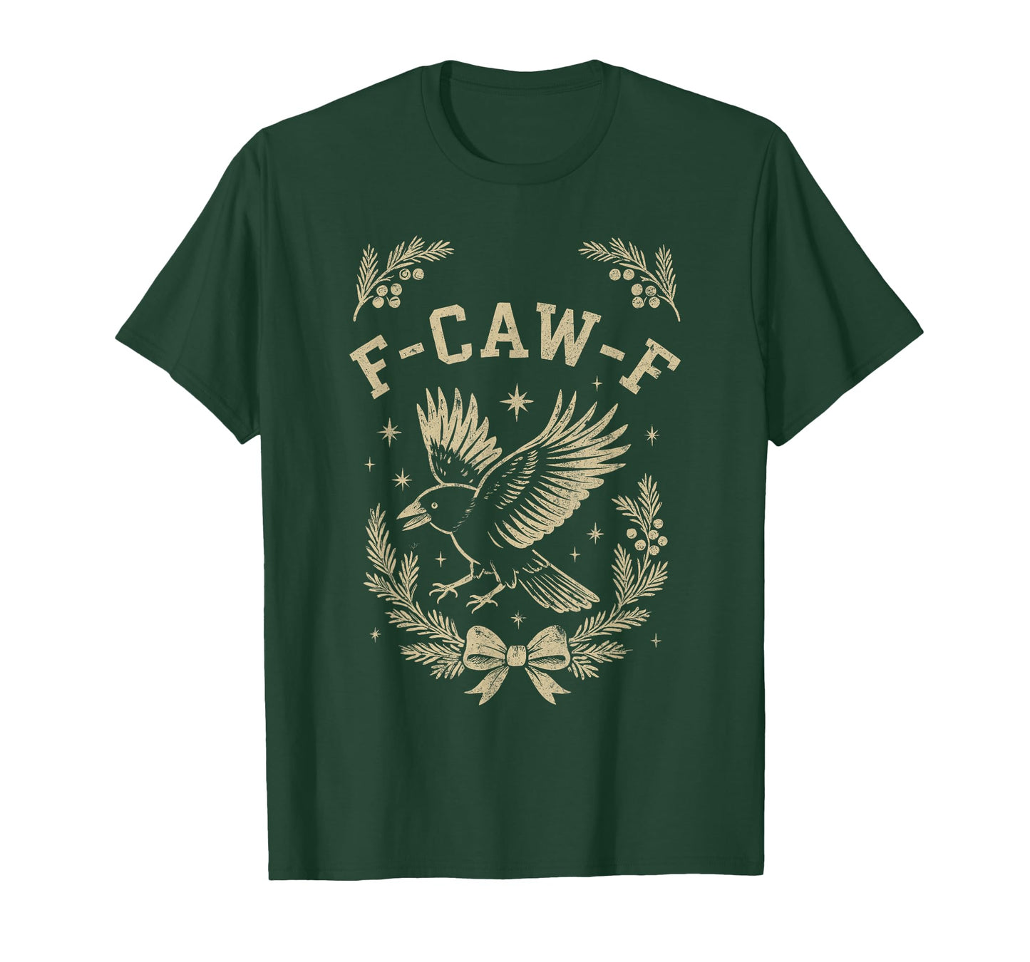 Funny Christmas F-CAW-F Crow T-Shirt