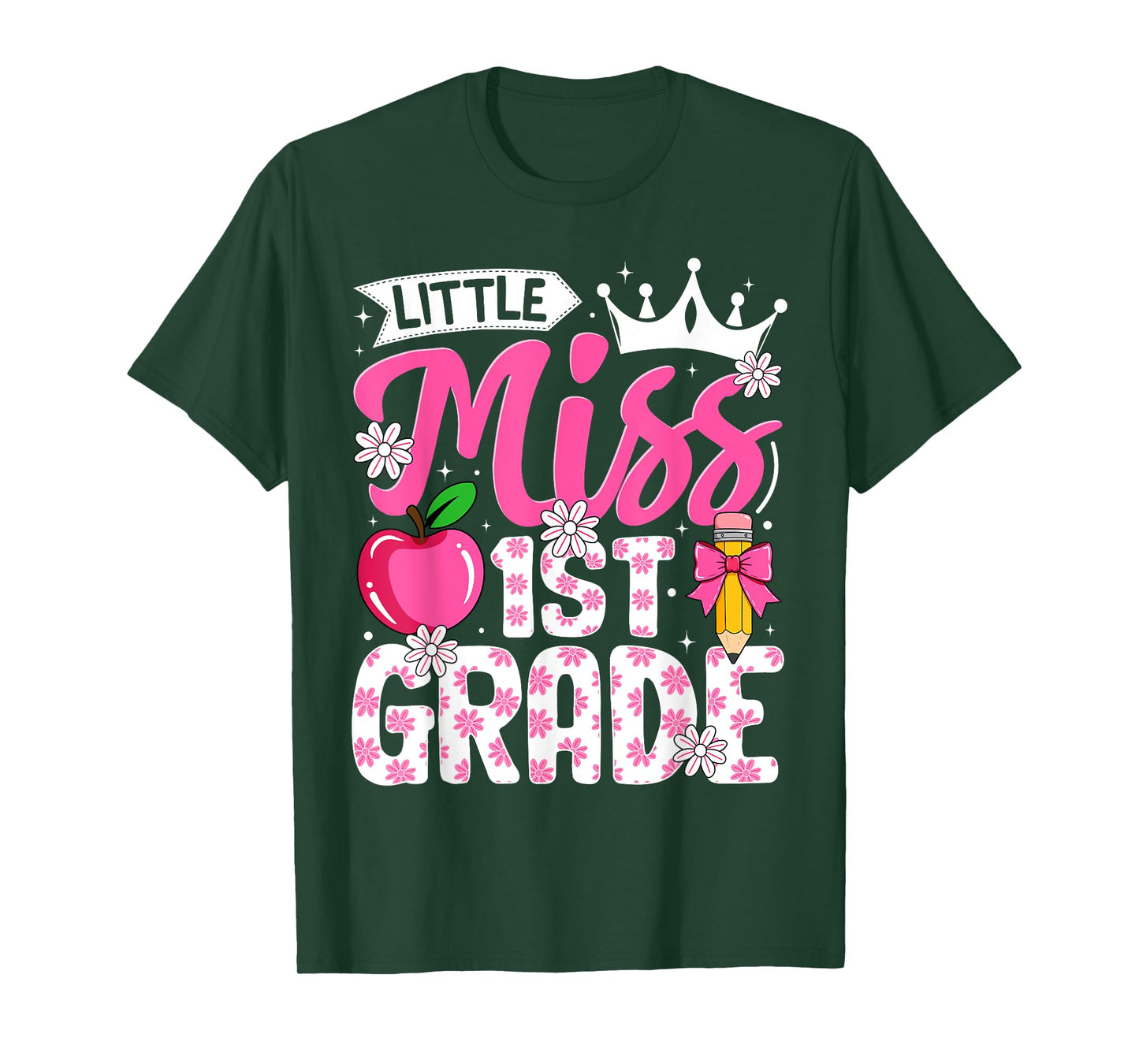 Cute Back To School 1st Grade Girls Kids First Day Of School T-Shirt