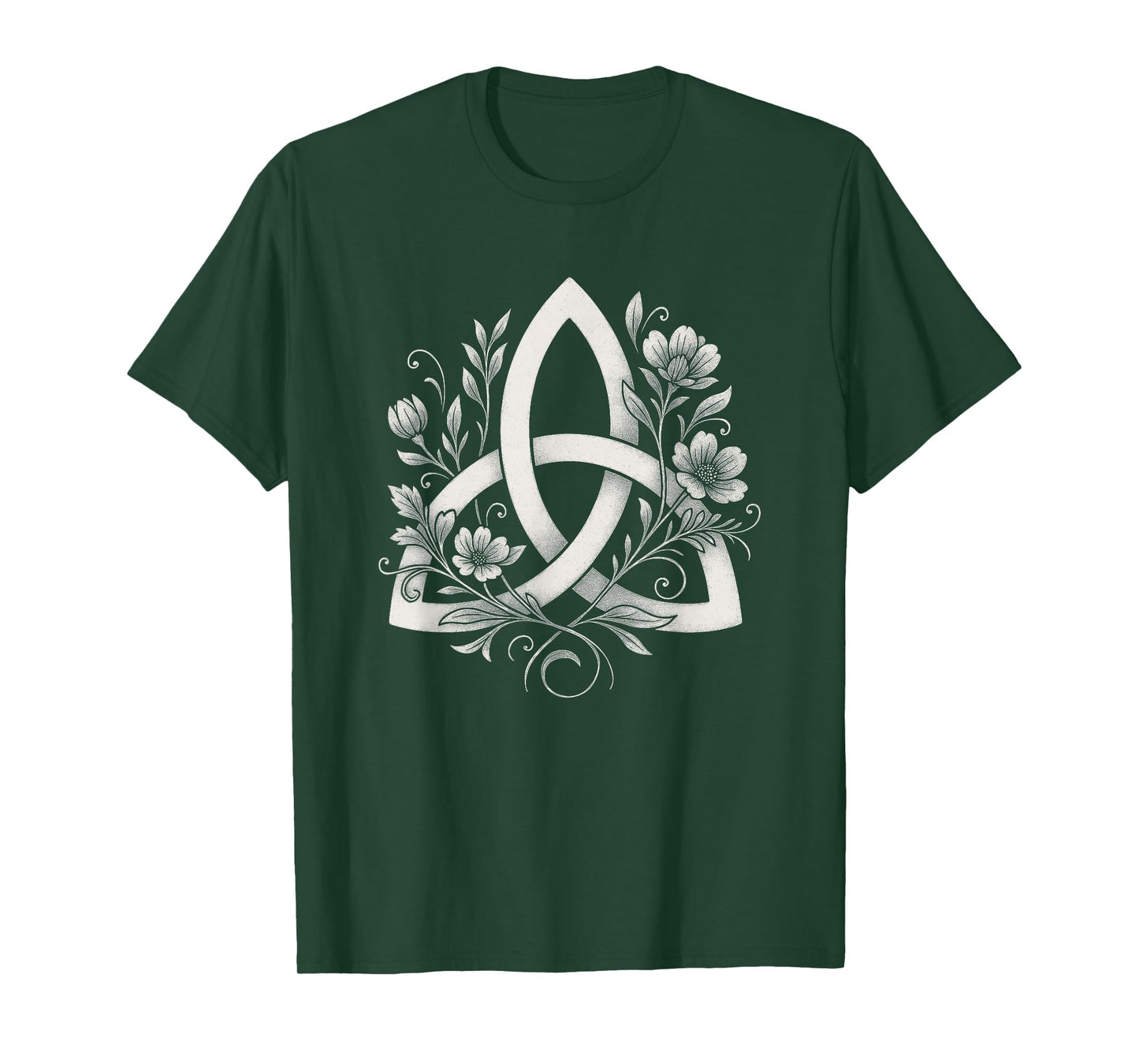 Celtic Knot Triquetra Druid Floral Flowers Pagan Symbol Art T-Shirt