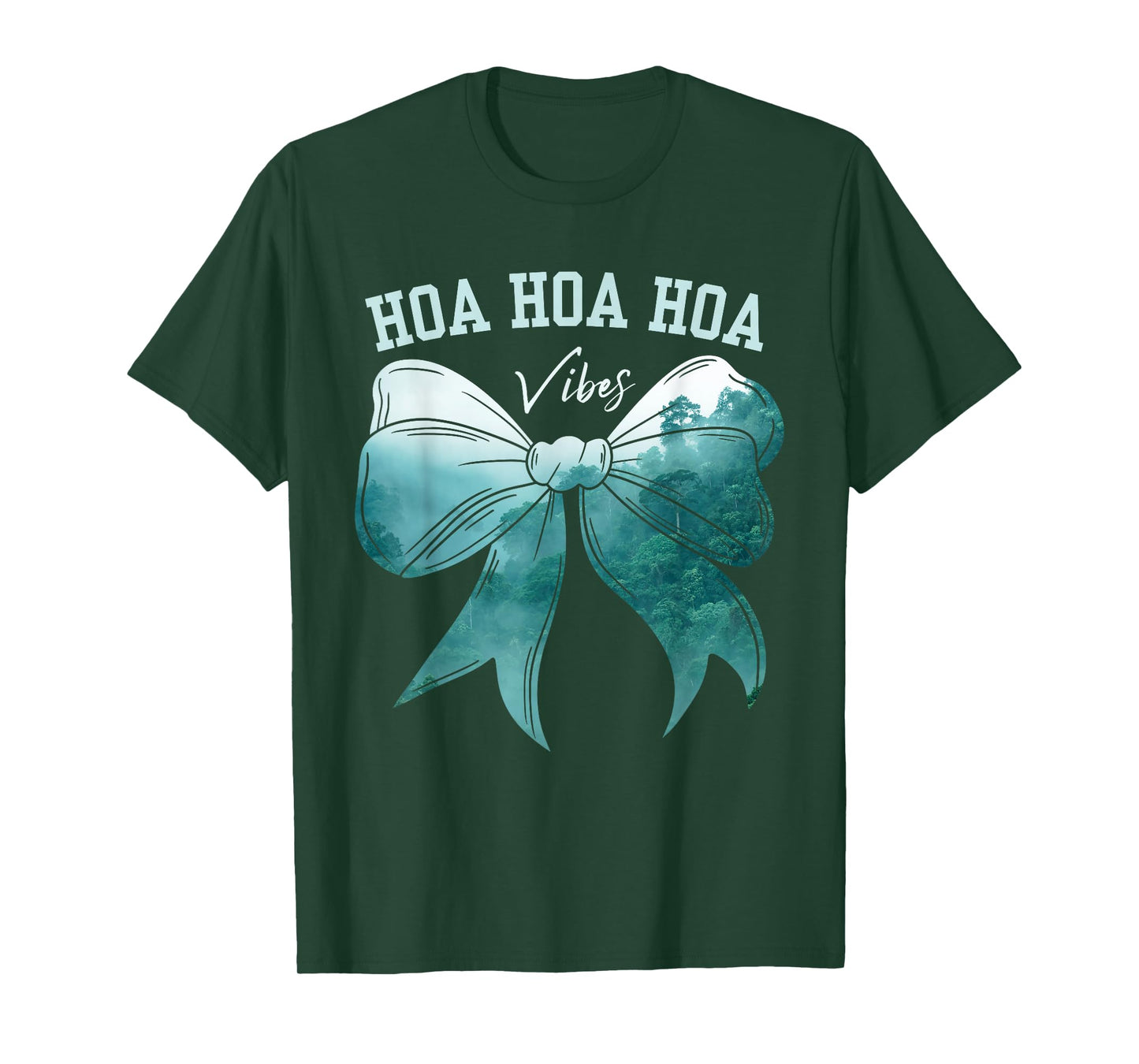 Cute Bow Fall Forest Rainy Gray Weather Hoa Hoa Hoa Vibes T-Shirt