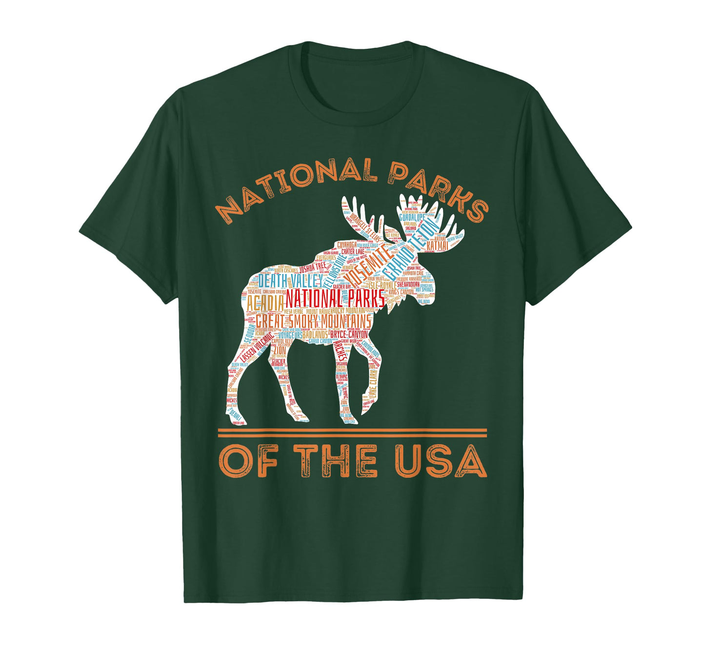 National Parks Moose Hiking Travel Camping Outdoors USA T-Shirt