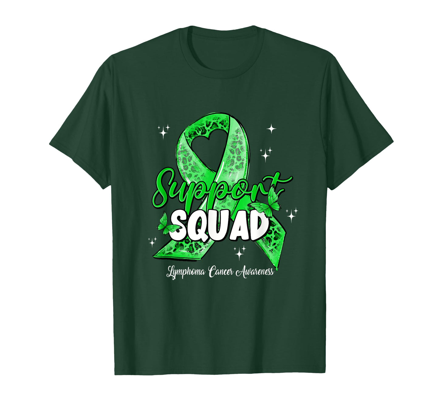 Support Squad Butterfly Green Ribbon Lymphoma Cancer Gifts T-Shirt