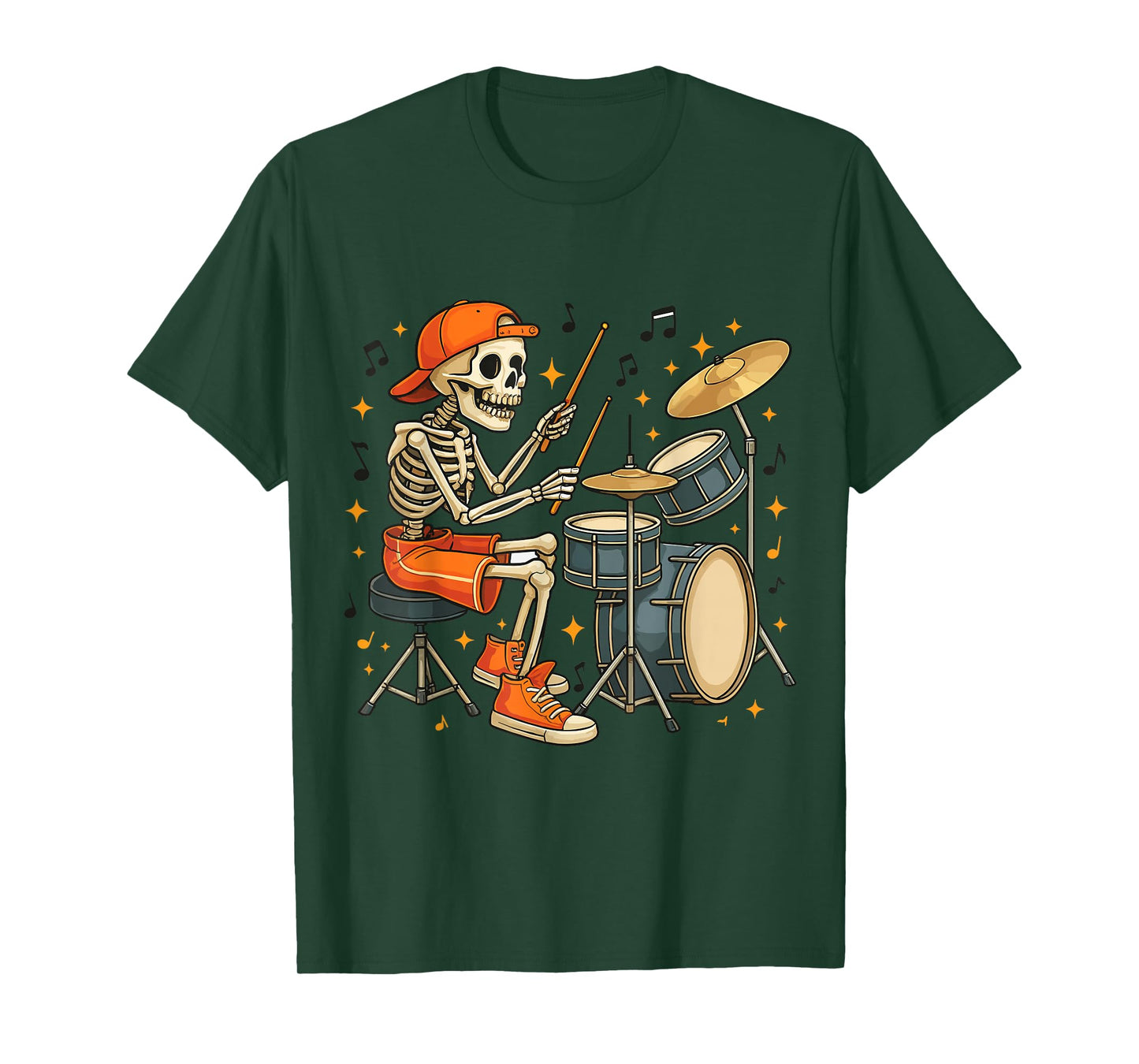 Skeleton Drummer Halloween Costume Funny Music Lover T-Shirt