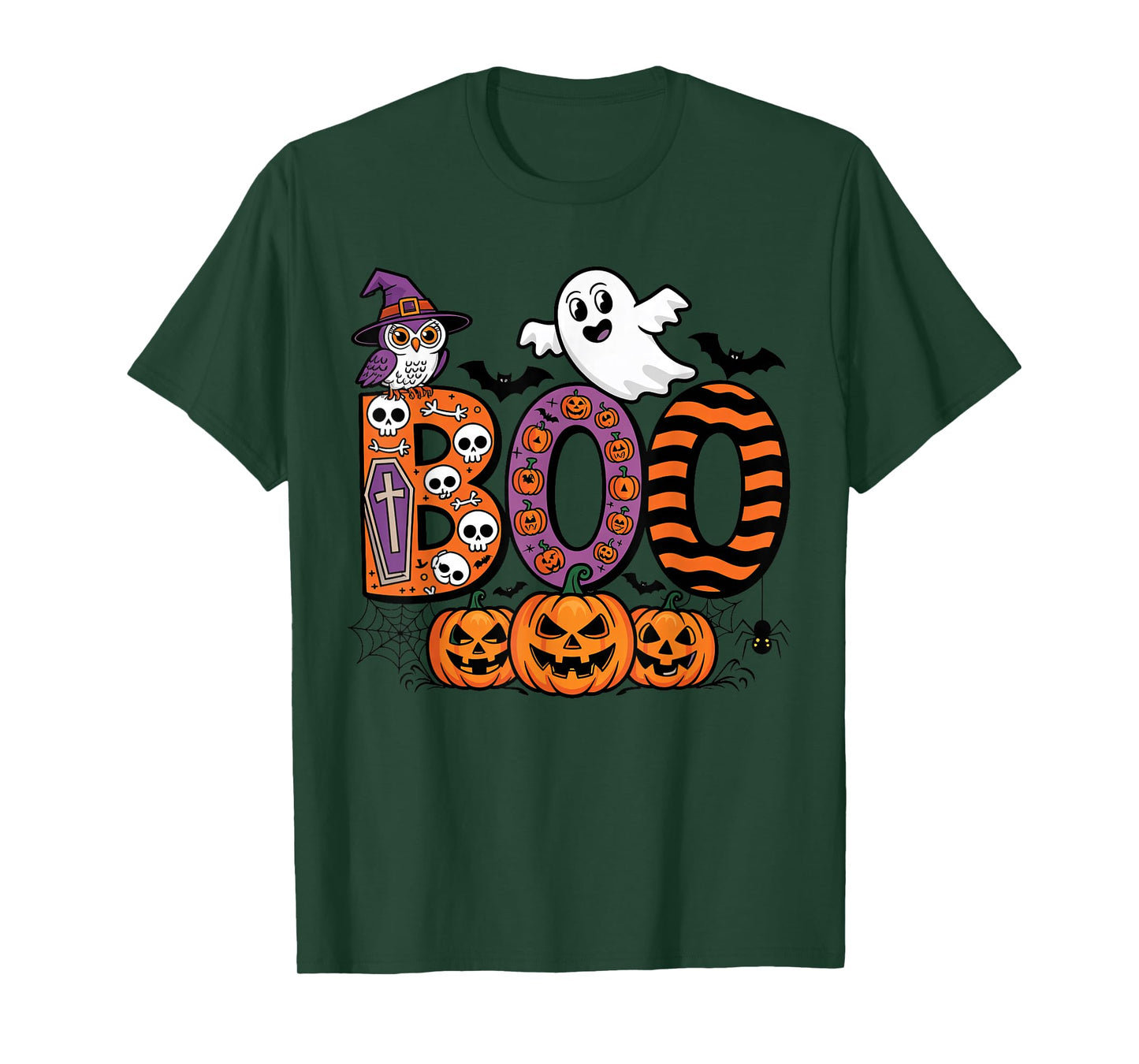 Halloween Boo Ghost Witch Owl Jack O Lantern Trick or Treat T-Shirt