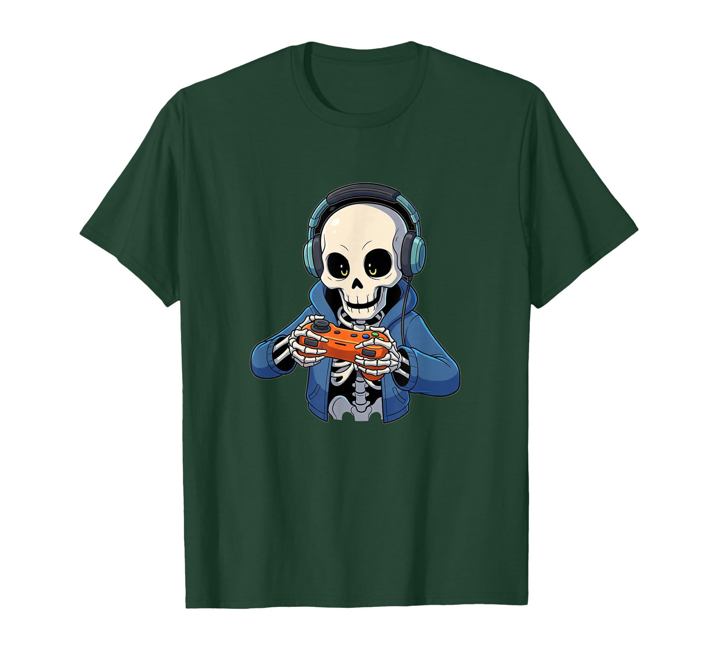Skeleton Gamer Hallowen Video Games Boys Mens Womens Girls T-Shirt