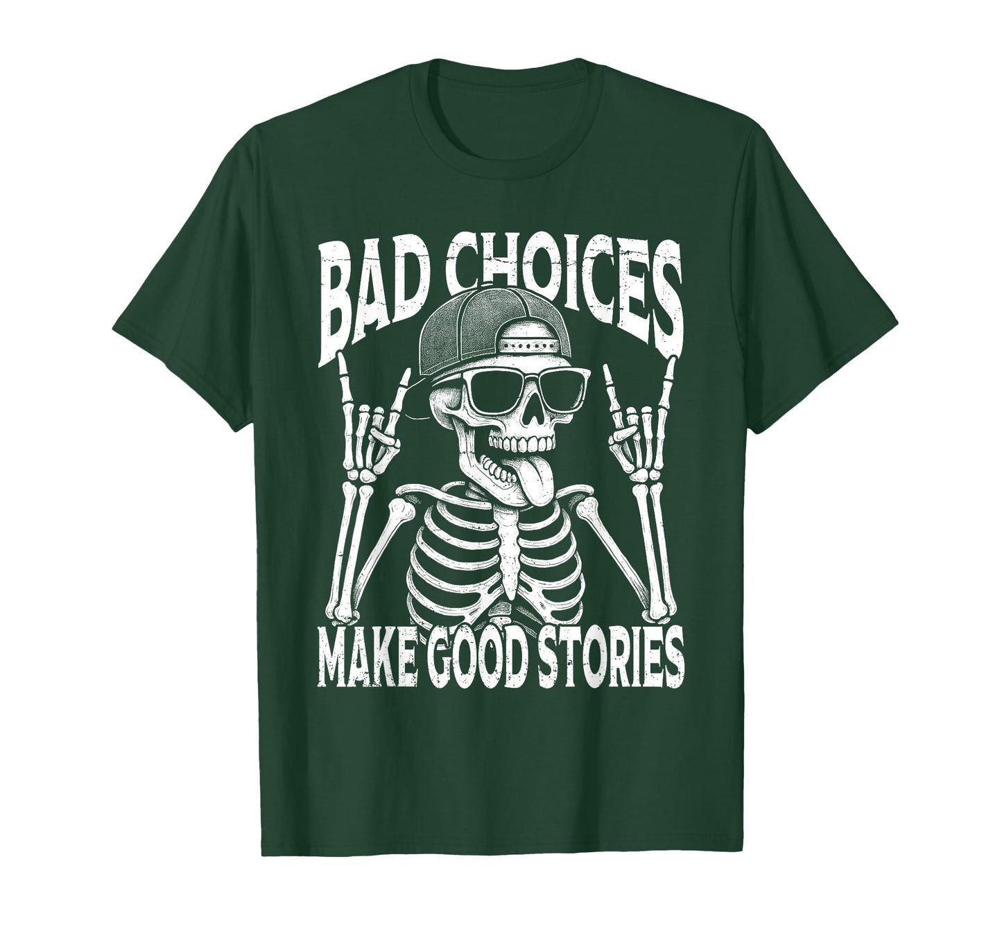 Bad Choices Make Good Stories Funny Vintage Skeleton T-Shirt