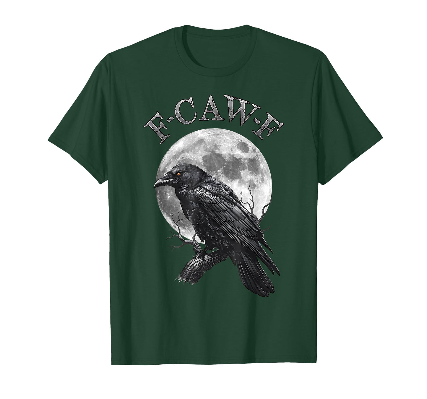 F-Caw-F Funny Black Crow Black Bird Moon Graphic Adult Humor T-Shirt