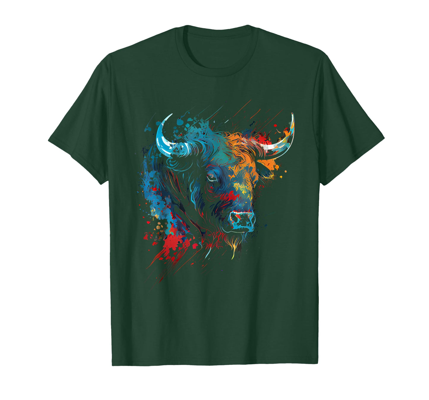 Bull Colourful Bull Riding Meat Favourite Animal Bull Fan T-Shirt