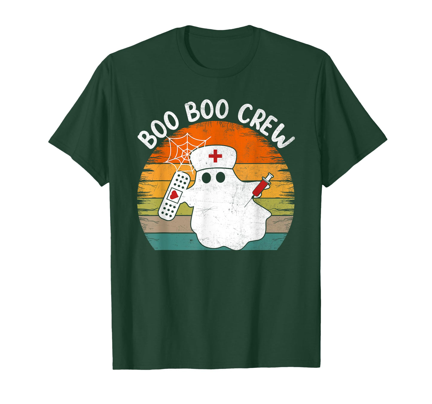 Boo Crew Nurse Halloween Costume Nurse Ghost Girls Women T-Shirt