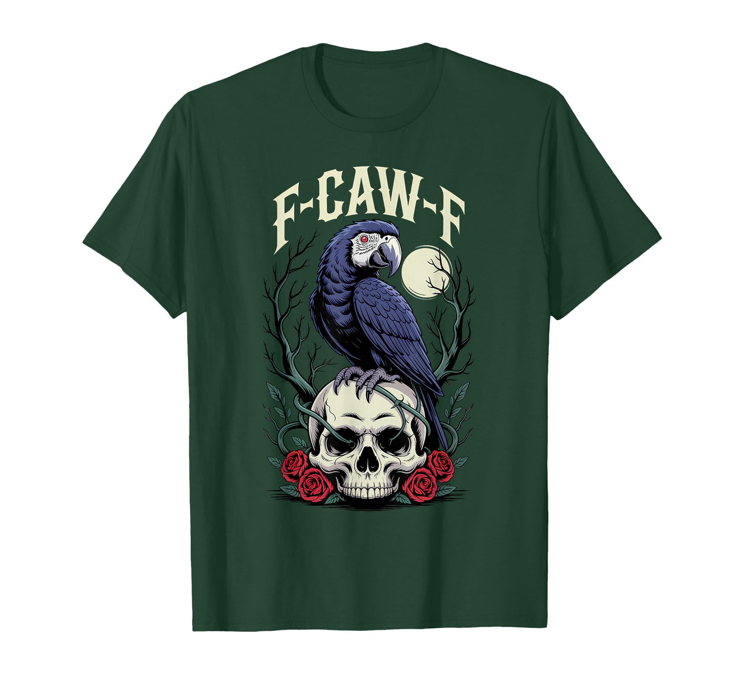 Funny F-Caw-F Black Parrot Sound Meme Humor T-Shirt