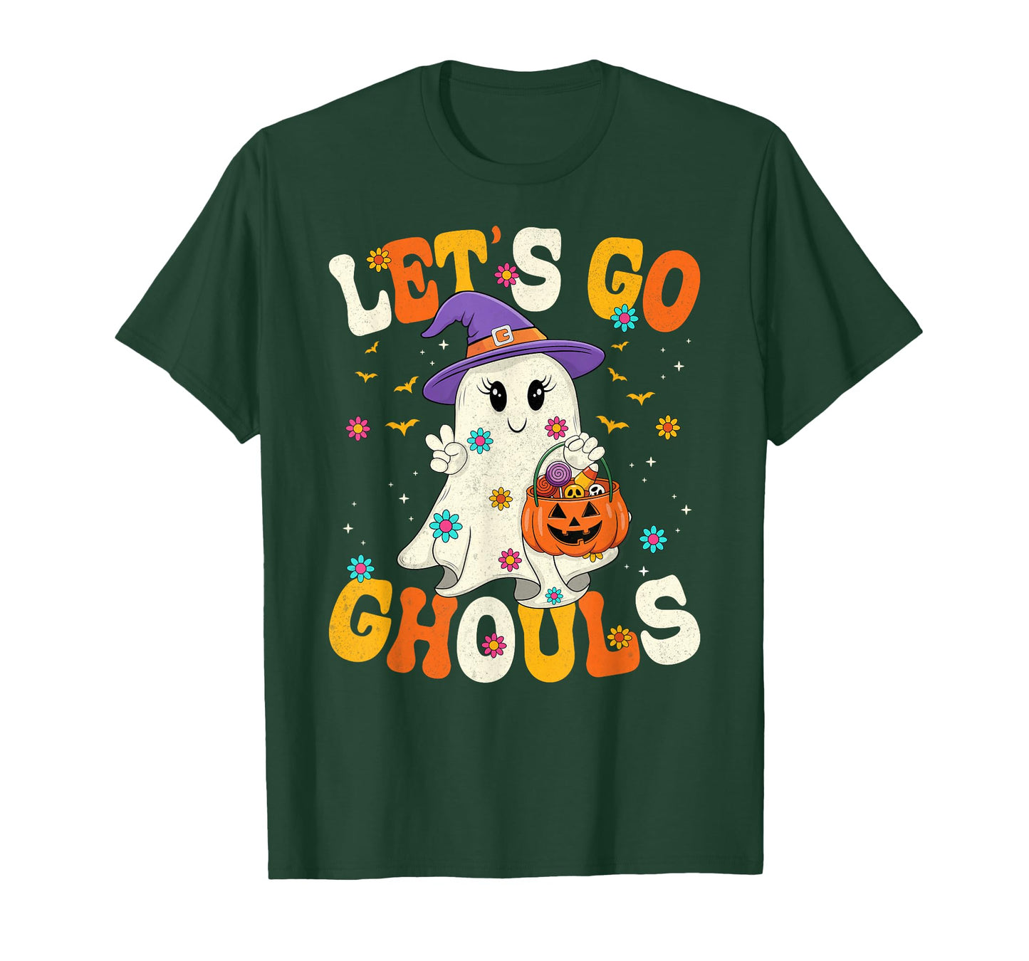 Lets Go Ghouls Funny Halloween Costume Ghost T-Shirt