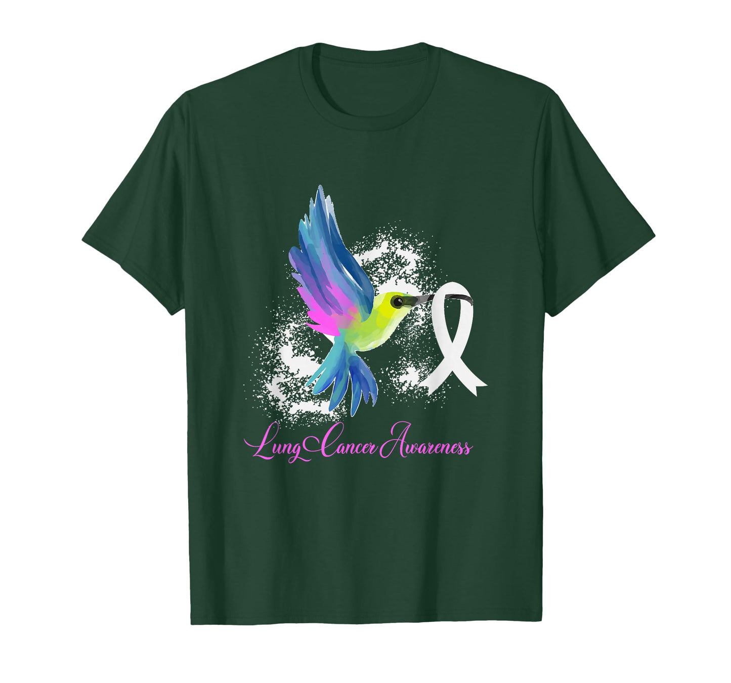 White Ribbon Lung Cancer Survivor Gift Lung Cancer Awareness T-Shirt
