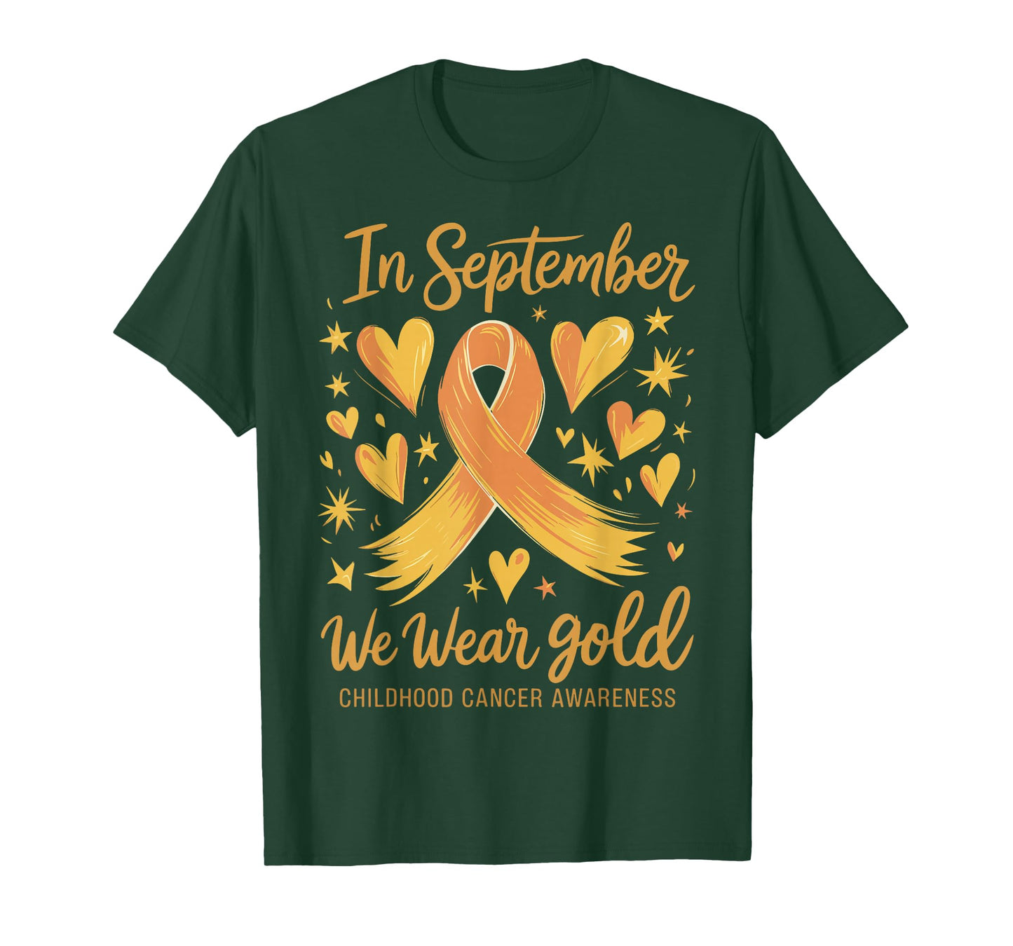 In September We Wear Gold Childhood Cancer Awareness T-Shirt
