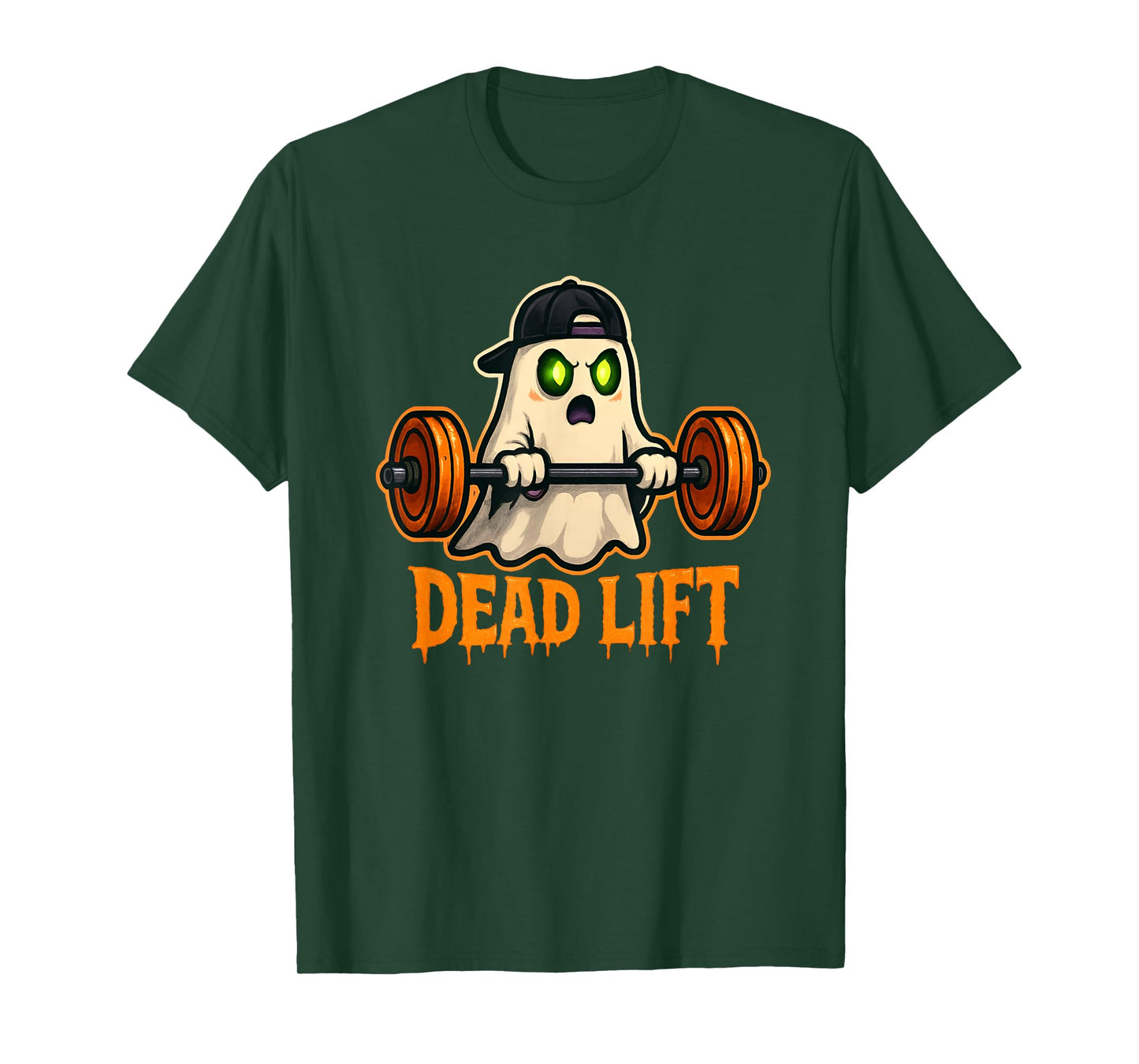 Dead Lift Funny Ghost Gym Halloween Weightlifting Pocket T-Shirt