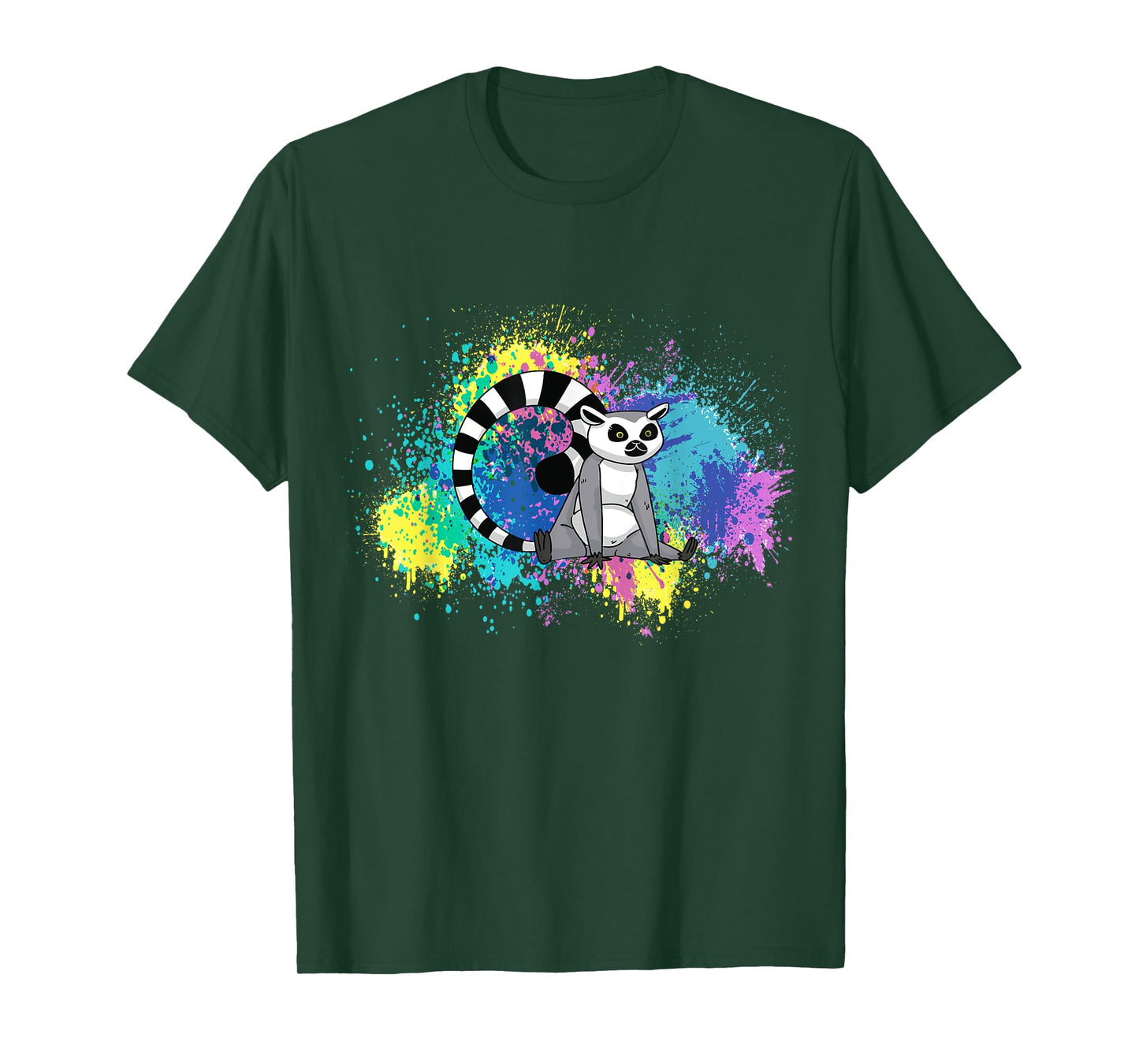 Lemur Funny Lemur Lover Abstract Color Madagascar Animal T-Shirt