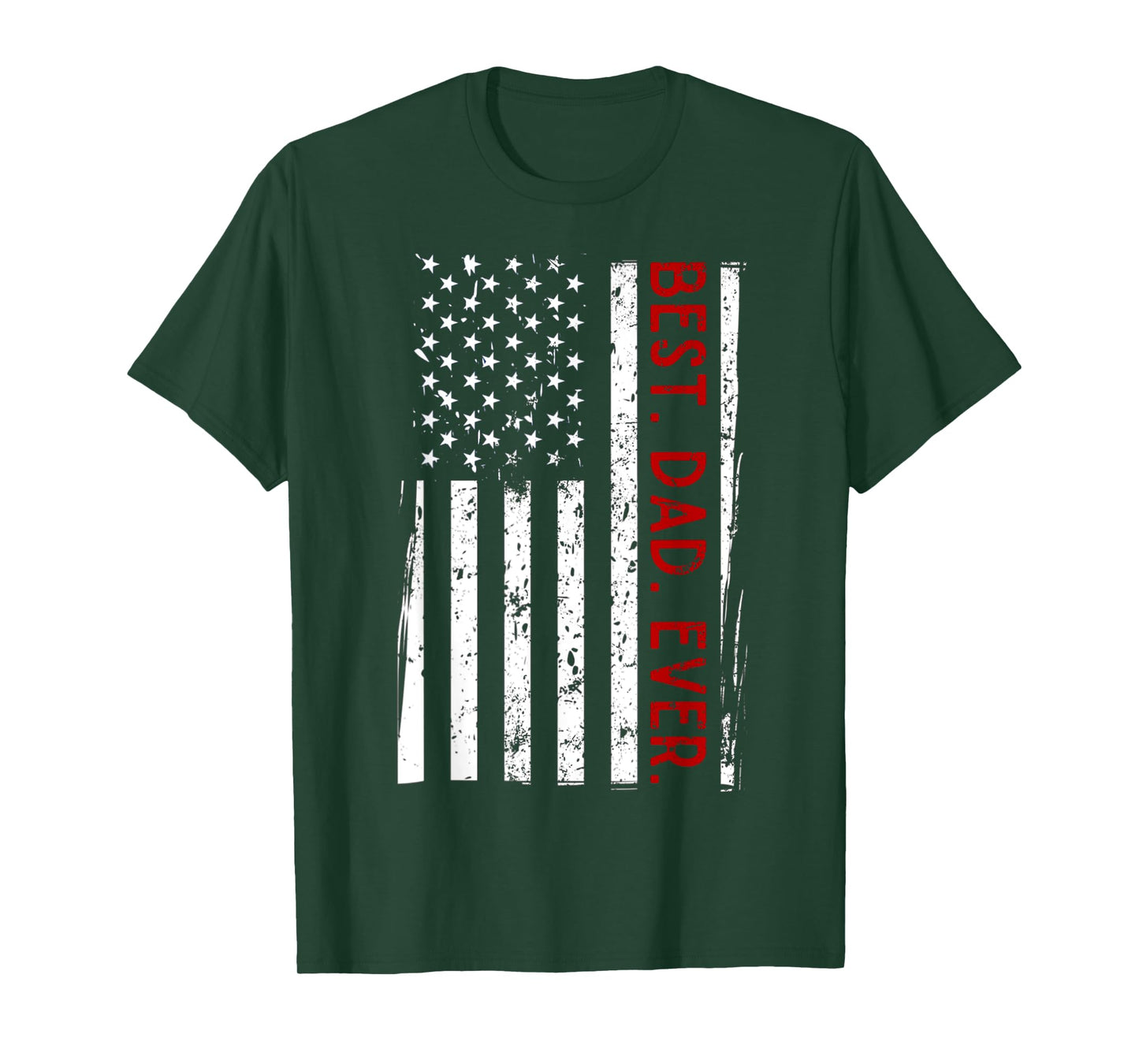 Distressed US American Flag Father Shirt Best Dad Ever T-Shirt