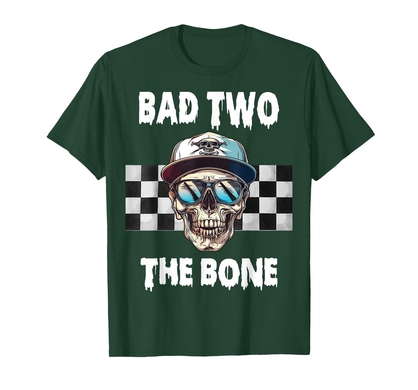 Bad To The Bone Birthday Halloween Skeleton Boy Toddler T-Shirt