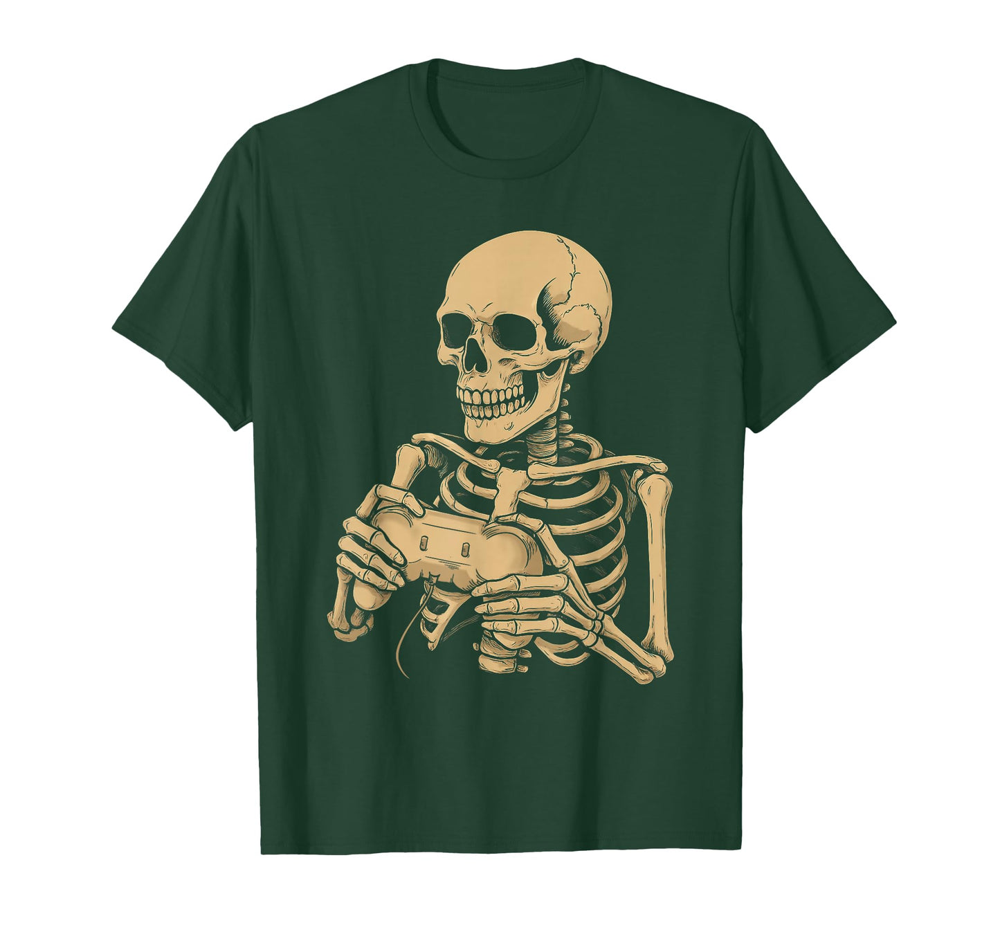 Halloween Skeleton Gamer Video Gaming Boys Men Kids Tees T-Shirt