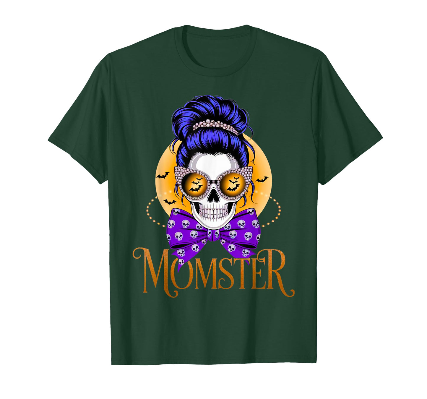 Momster Halloween Costume Skeleton Messy Bun Mother Coffee T-Shirt