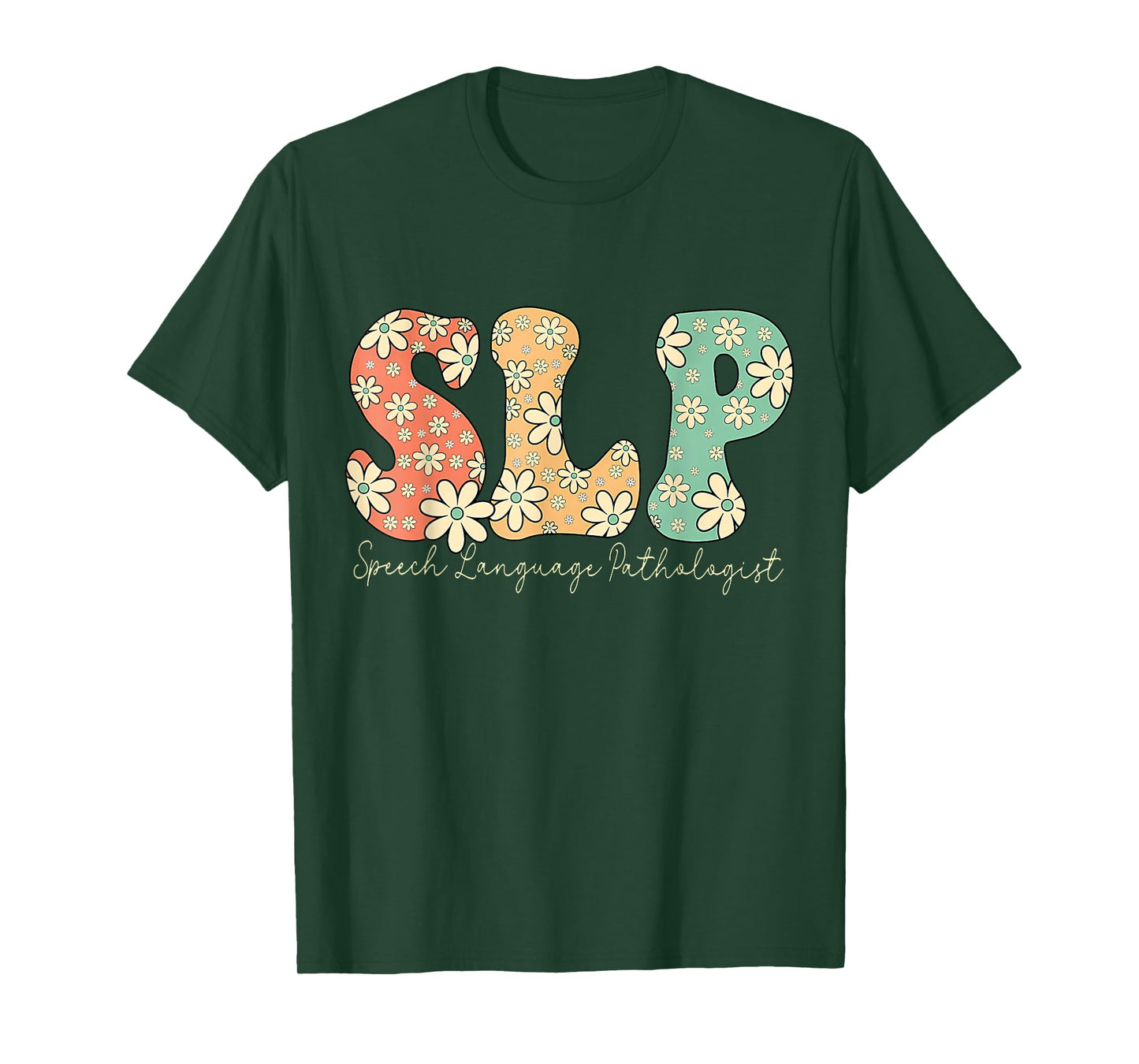 Retro Floral Slp Speech Language Pathologist Speech Therapy T-Shirt