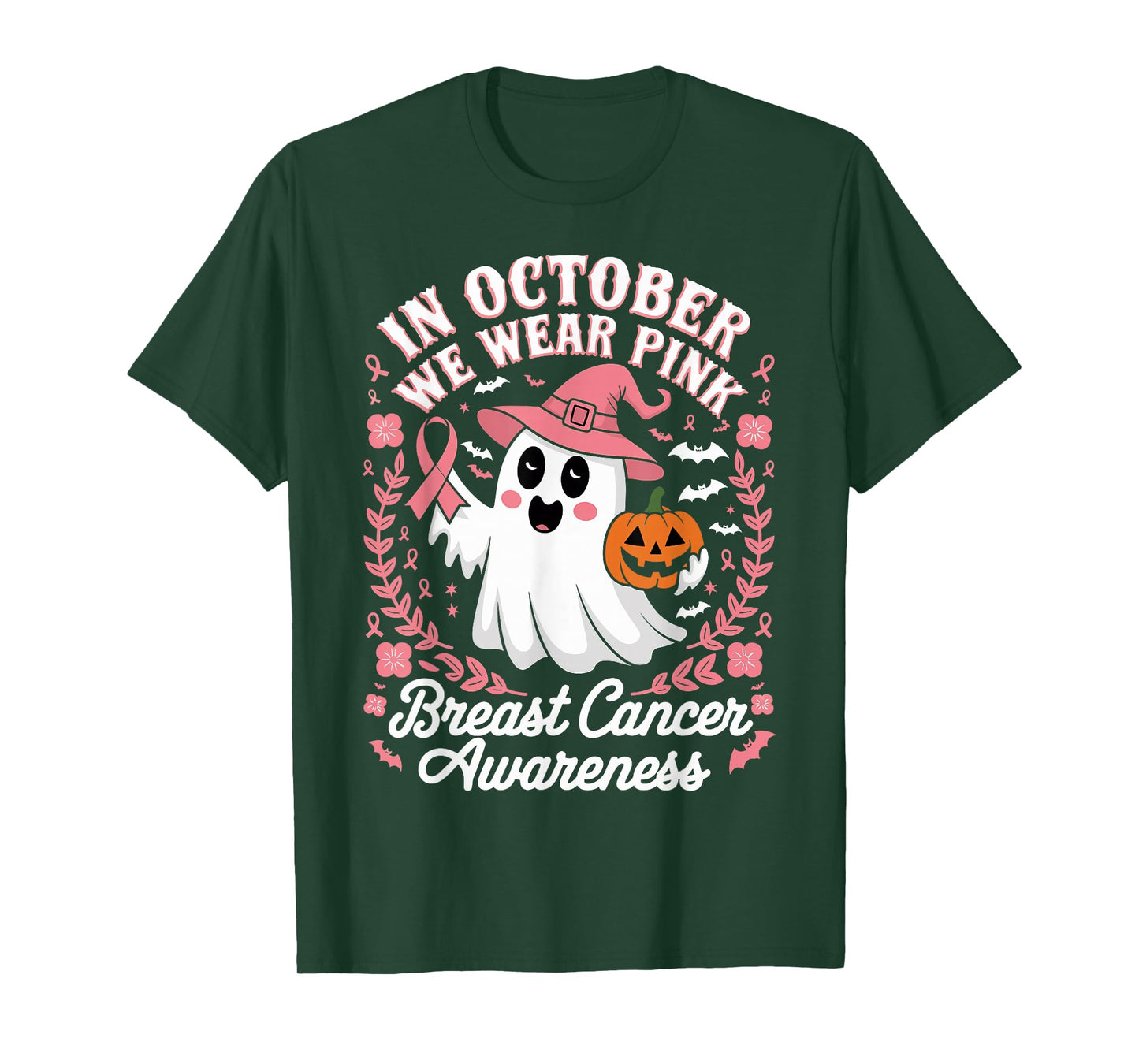 In October We Wear Pink Pumpkins Breast Cancer Awareness T-Shirt
