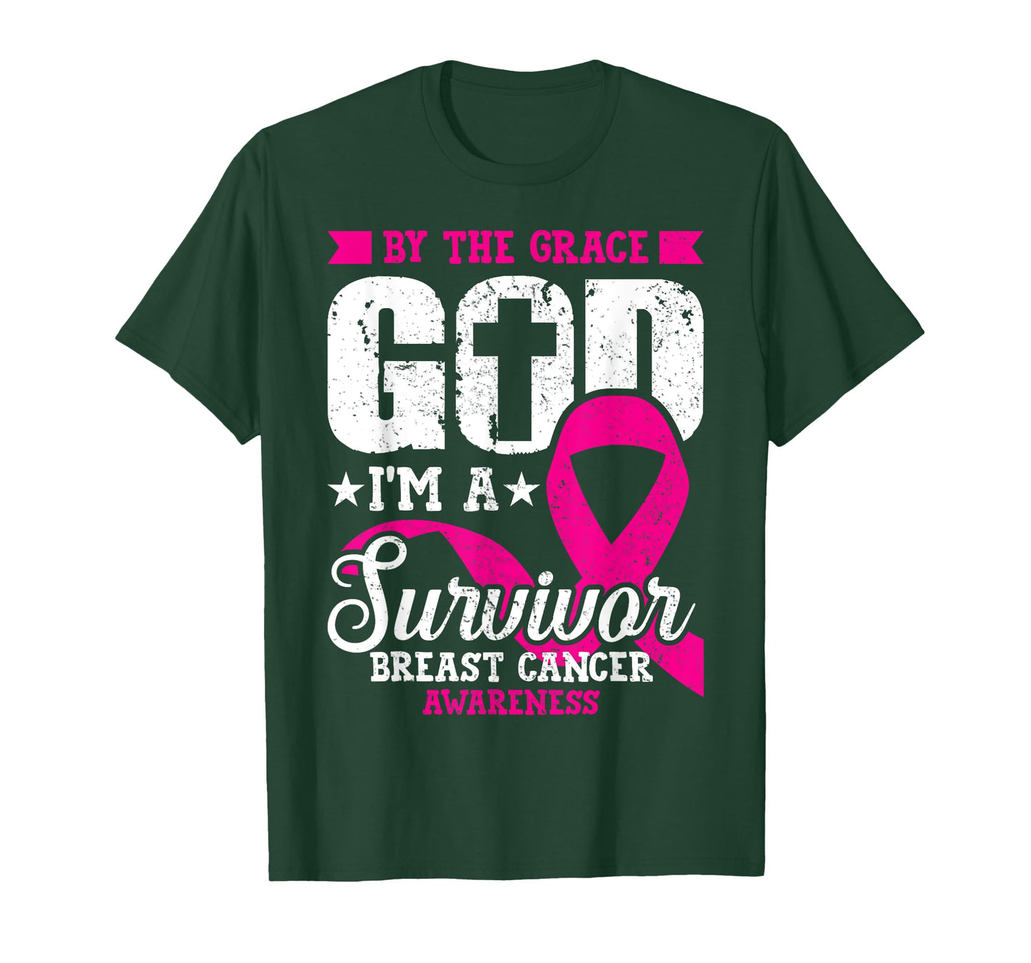 Breast Cancer Survivor By The Grace God I'm A Survivor T-Shirt