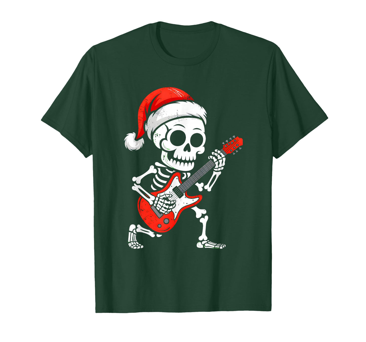 Skeleten Playing Guitar Rock Funny Halloween Costume Boys T-Shirt
