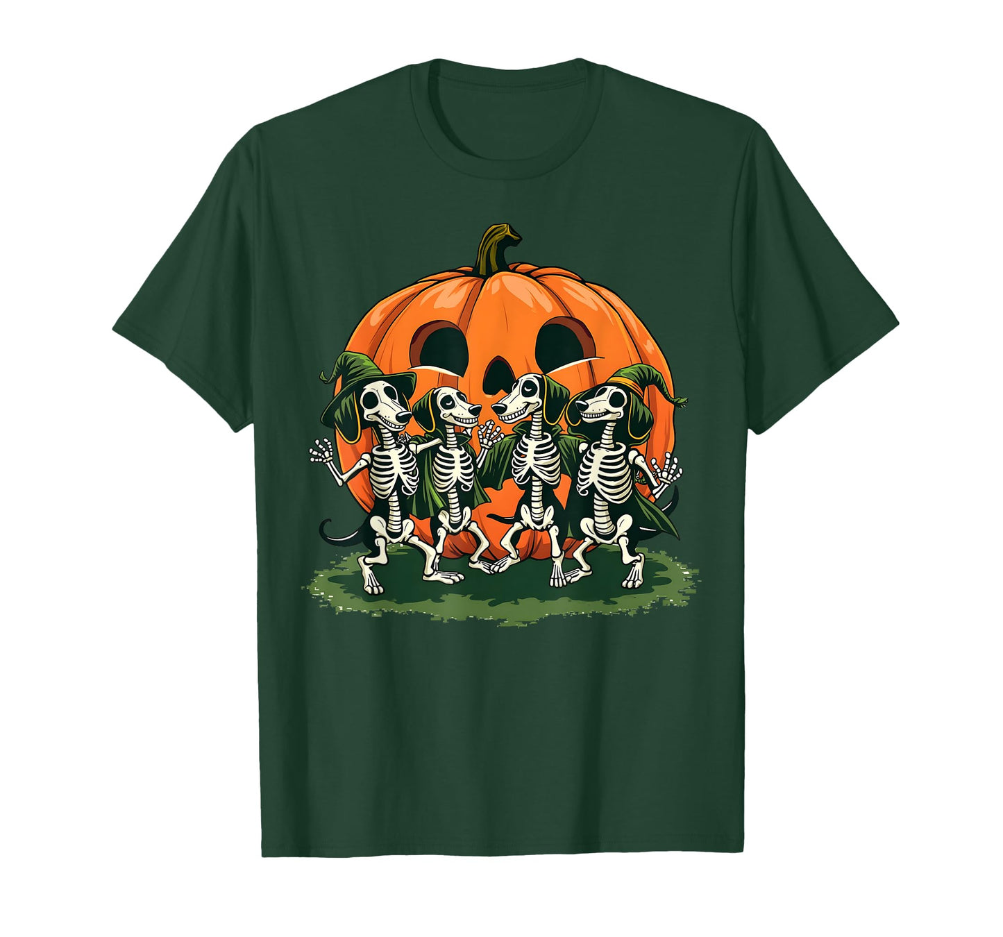 Dancing Skeletons Dachshund Halloween Outfit for Dog Lovers T-Shirt