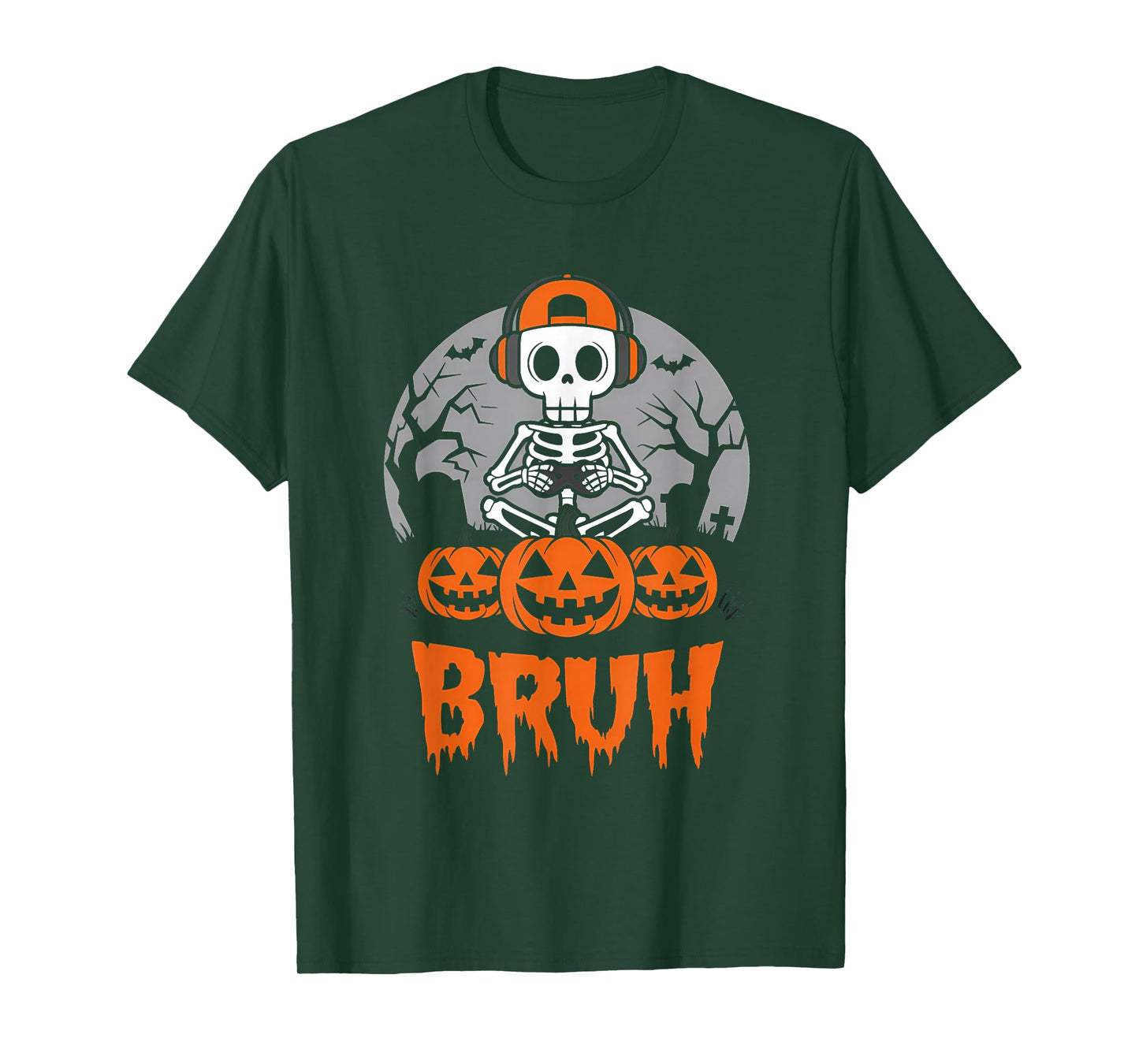 Halloween Skeleton Video Gaming Gamer Youths Teens Boys Men T-Shirt