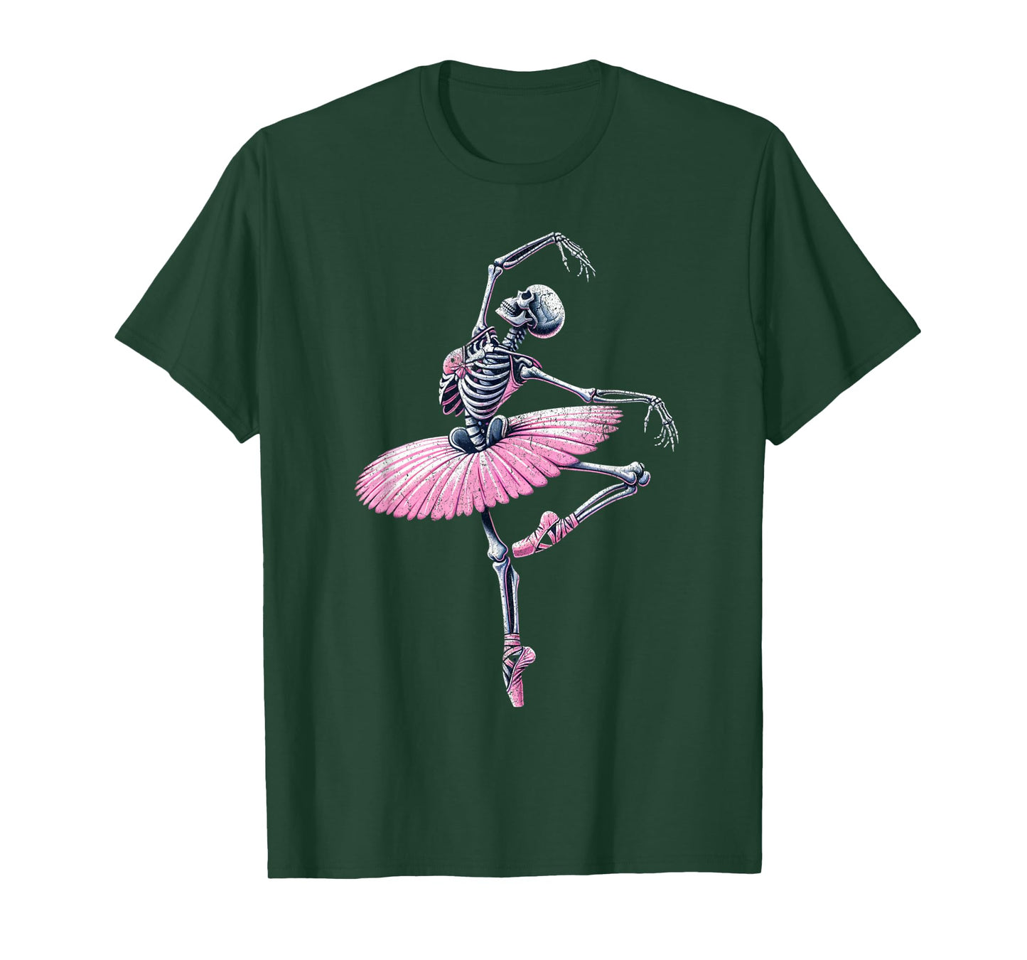 Ballerina Ballet Dance Halloween Dancing Skeleton Women Girl T-Shirt