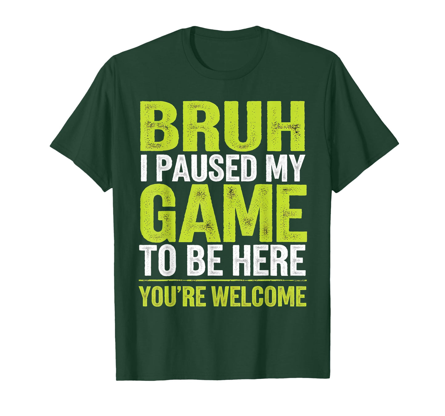 Bruh I Paused My Game Funny Skeleton Halloween Boys Men T-Shirt