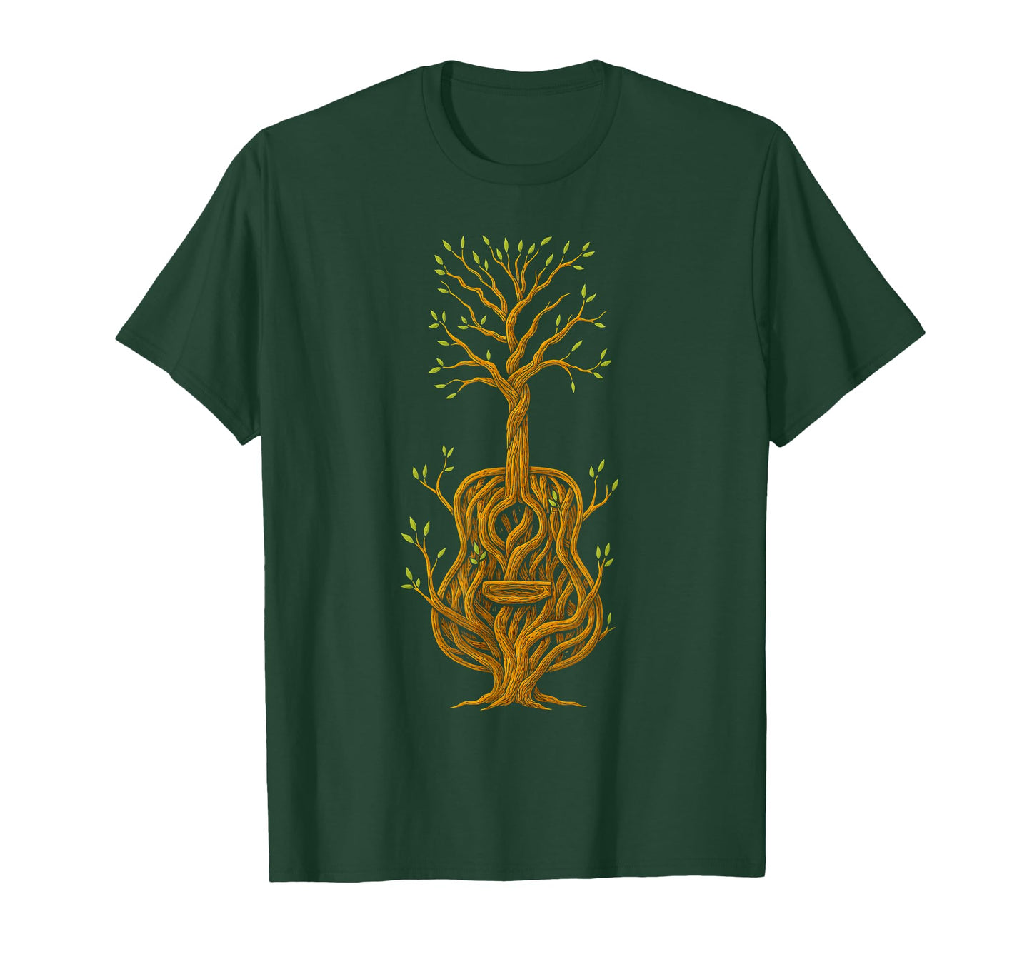 Tree of Music Acoustic Guitar Roots Art T-Shirt