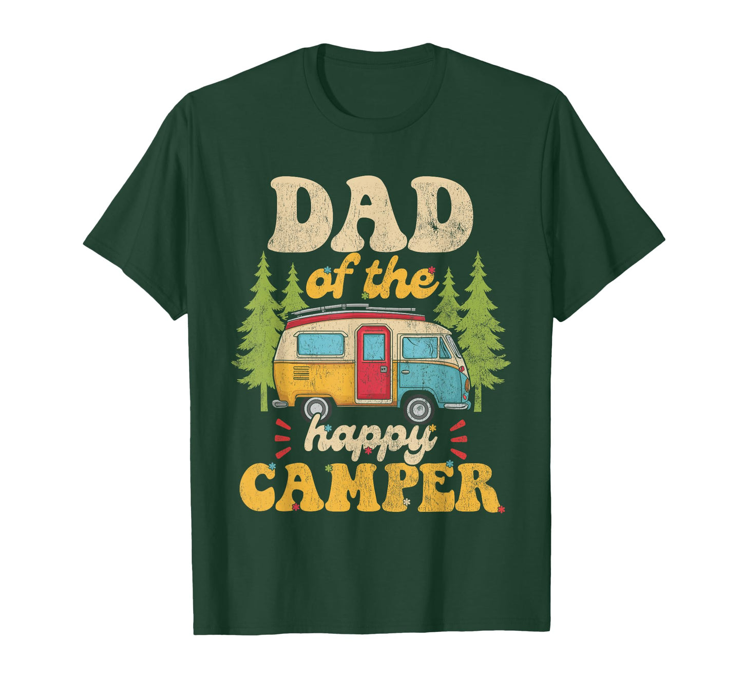 Dad of Happy Camper 1st Birthday Party Retro Dad T-Shirt