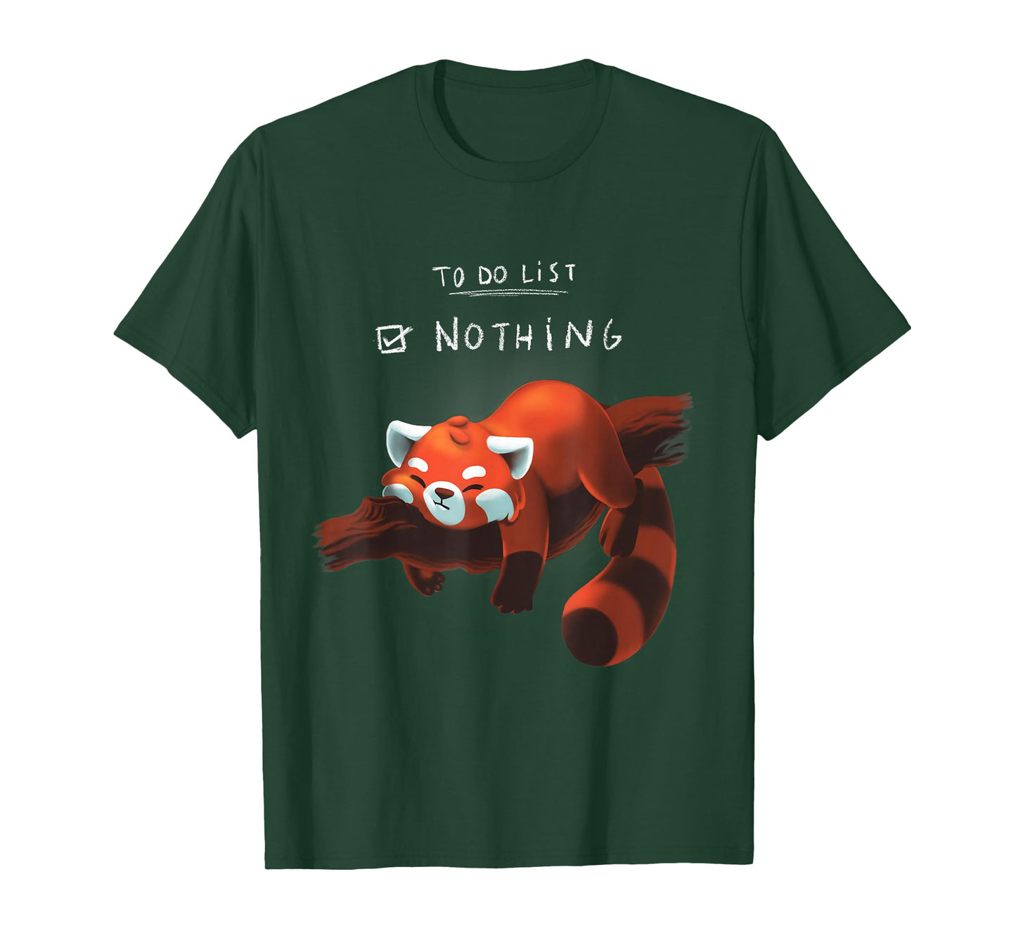 Red panda cute lazy animal To do list T-Shirt