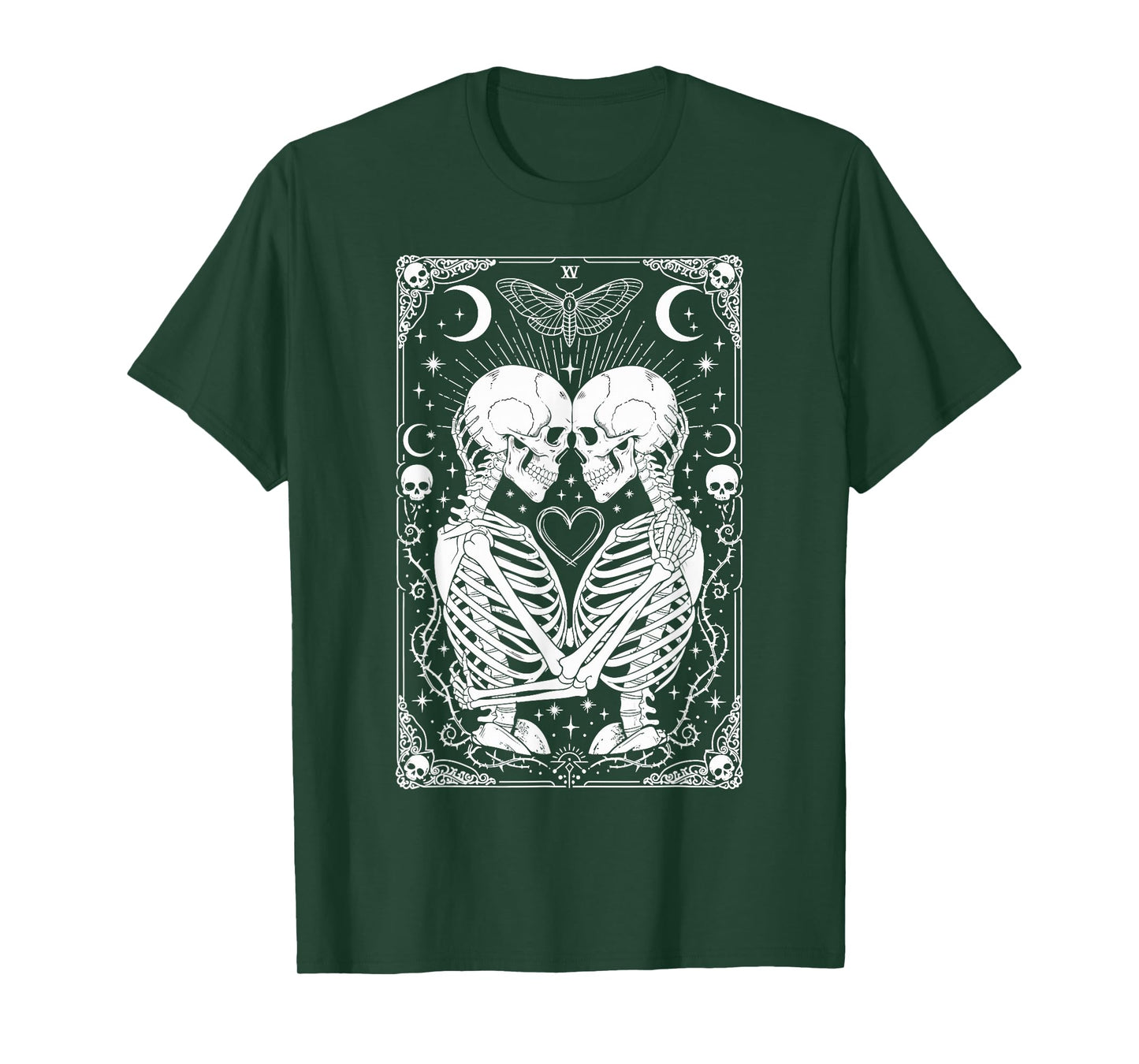The Lovers Vintage Tarot Card Astrology Goth Halloween Women T-Shirt